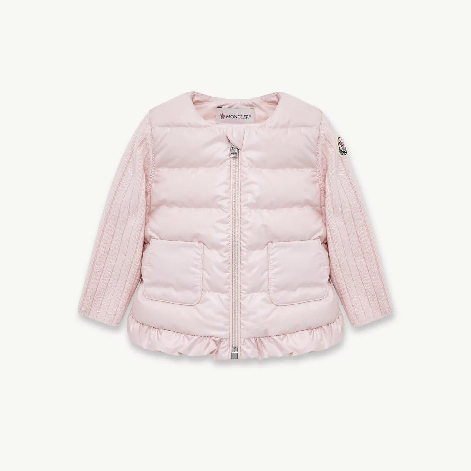 Baby Girls Light Pink Padded Down Zip-Up Top