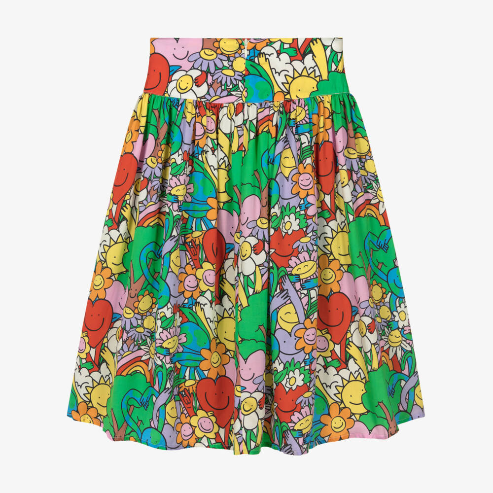 Girls Multicolor Sunflower Skirt