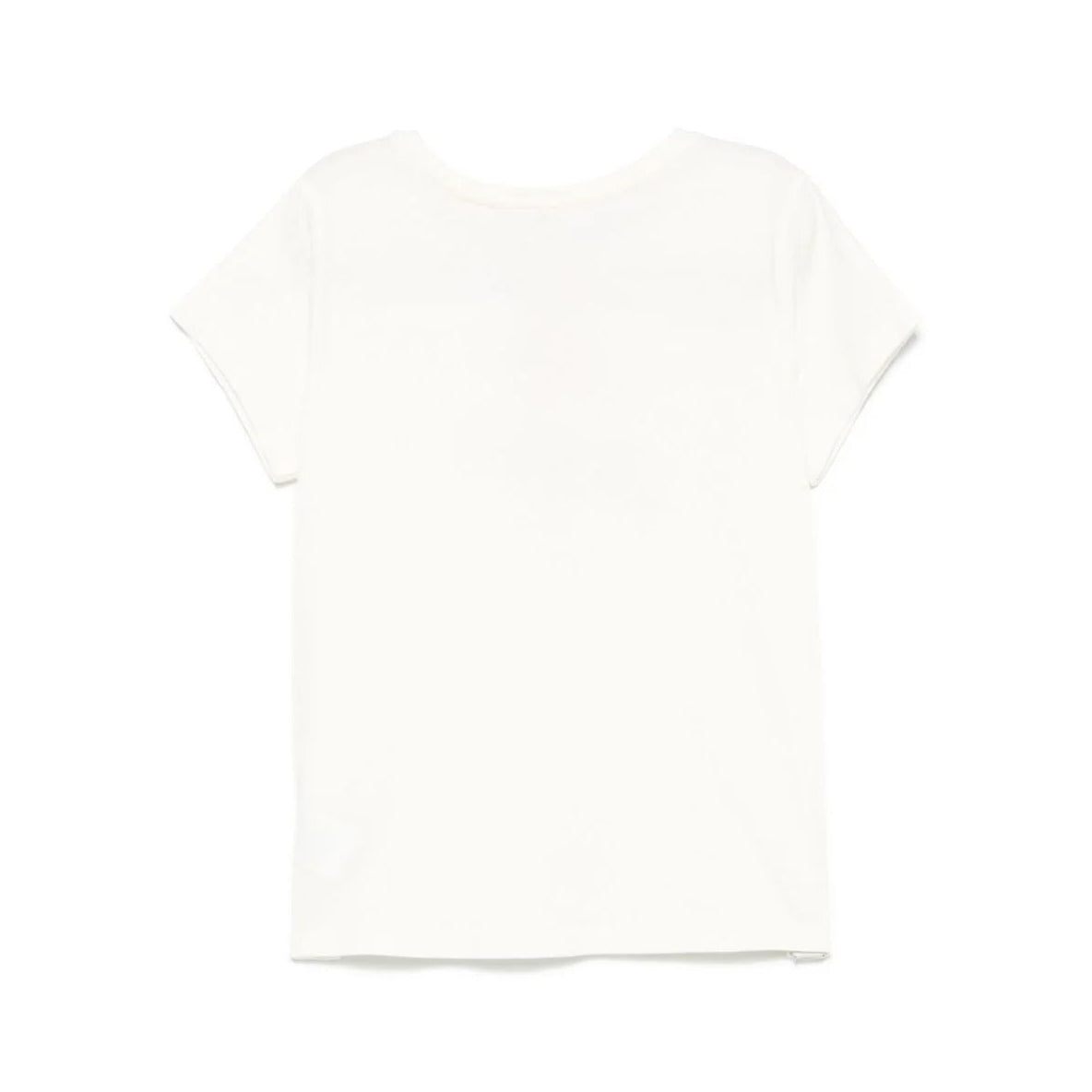Girls White Printed Cotton T-Shirt