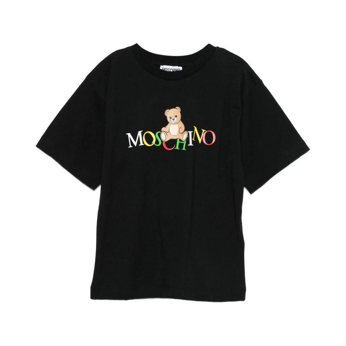 Boys & Girls Black Logo Cotton T-Shirt