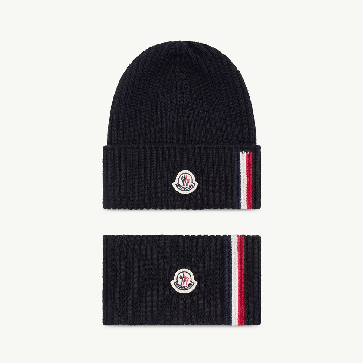 Boys Navy Knit Wool Hat & Scarf Set