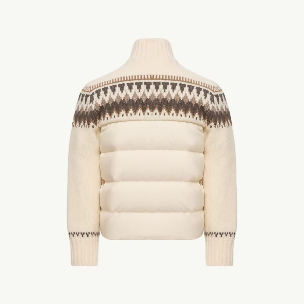 Boys White Padded Down Zip-Up Cardigan