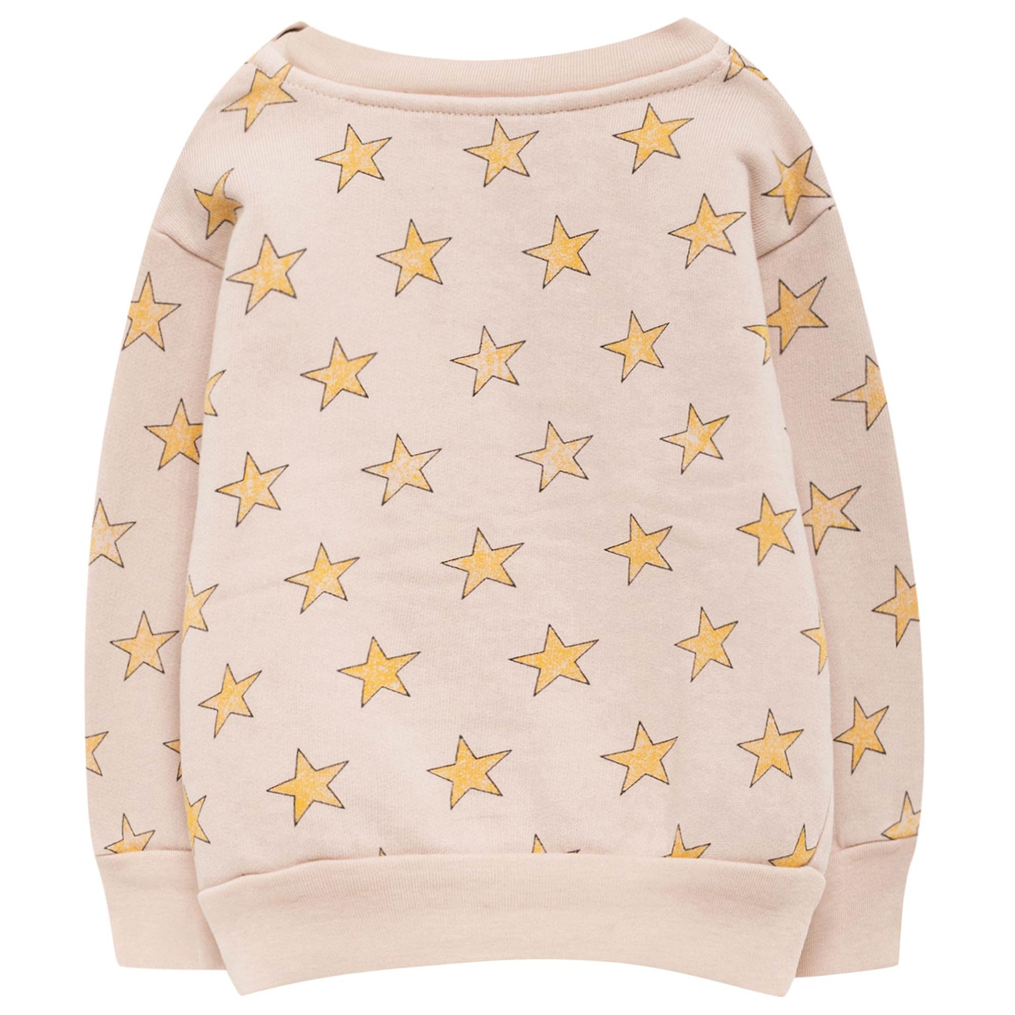 Baby Pink Stars Printed Cotton Sweatshirt