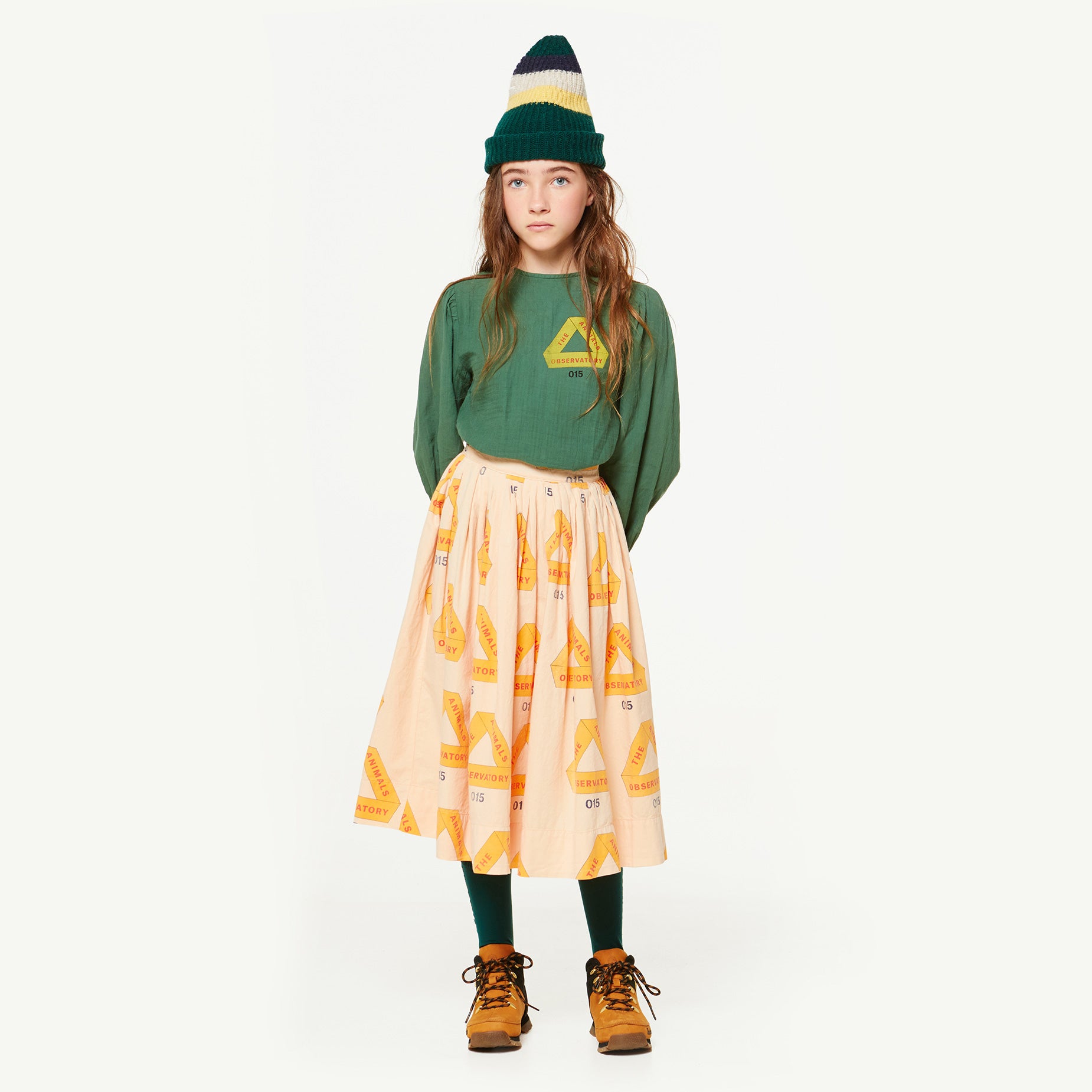 Girls Rose Triangles Cotton Skirt