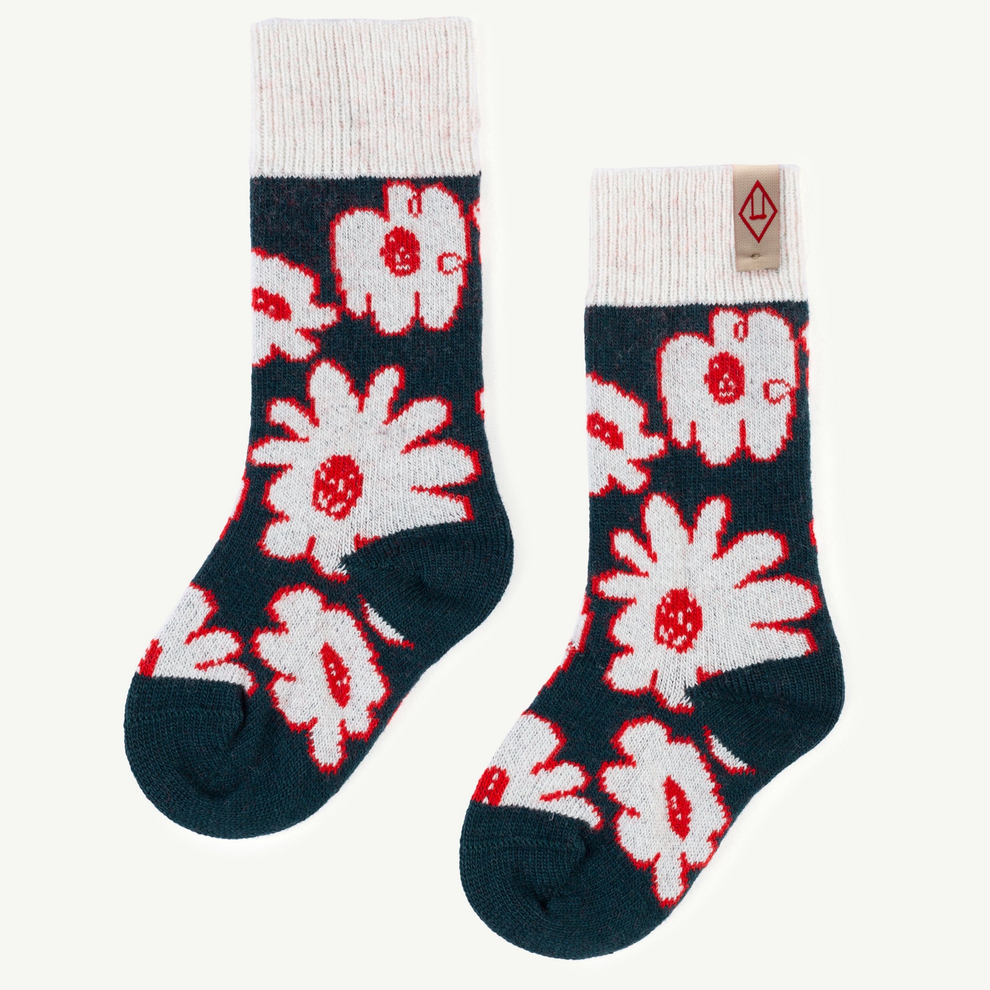 Girls & Boys Deep Green Merino Wool Socks