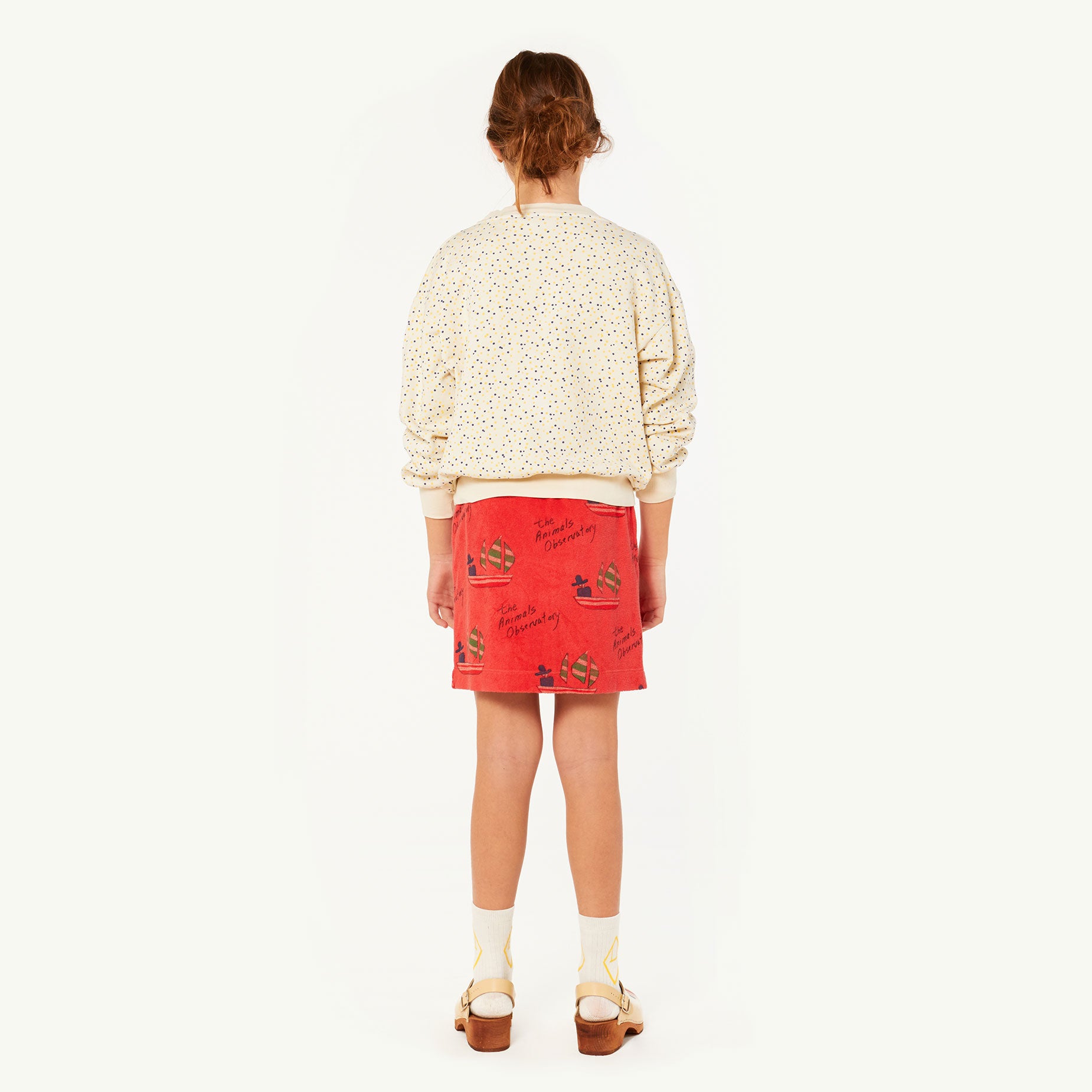 Girls White Dots Cotton Sweatshirt