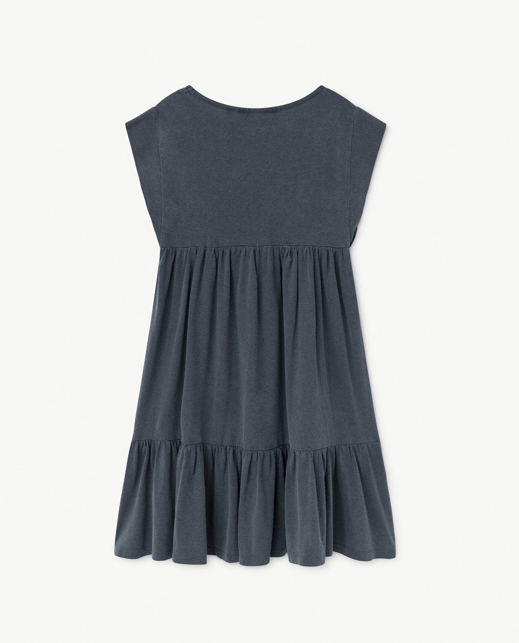 Girls Dark Blue Logo Cotton Dress