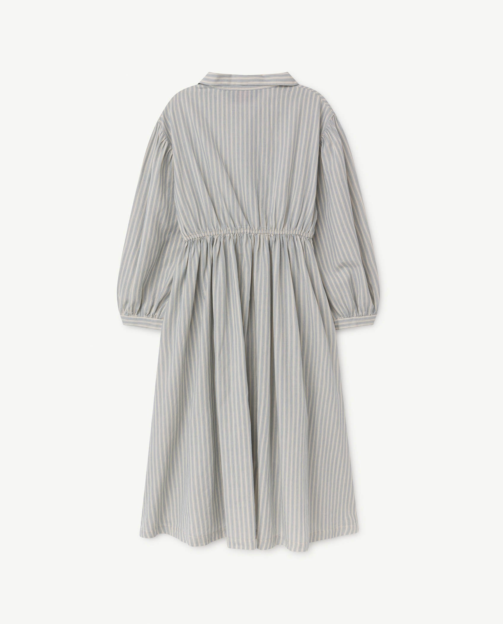 Girls Light Blue Striped Cotton Dress