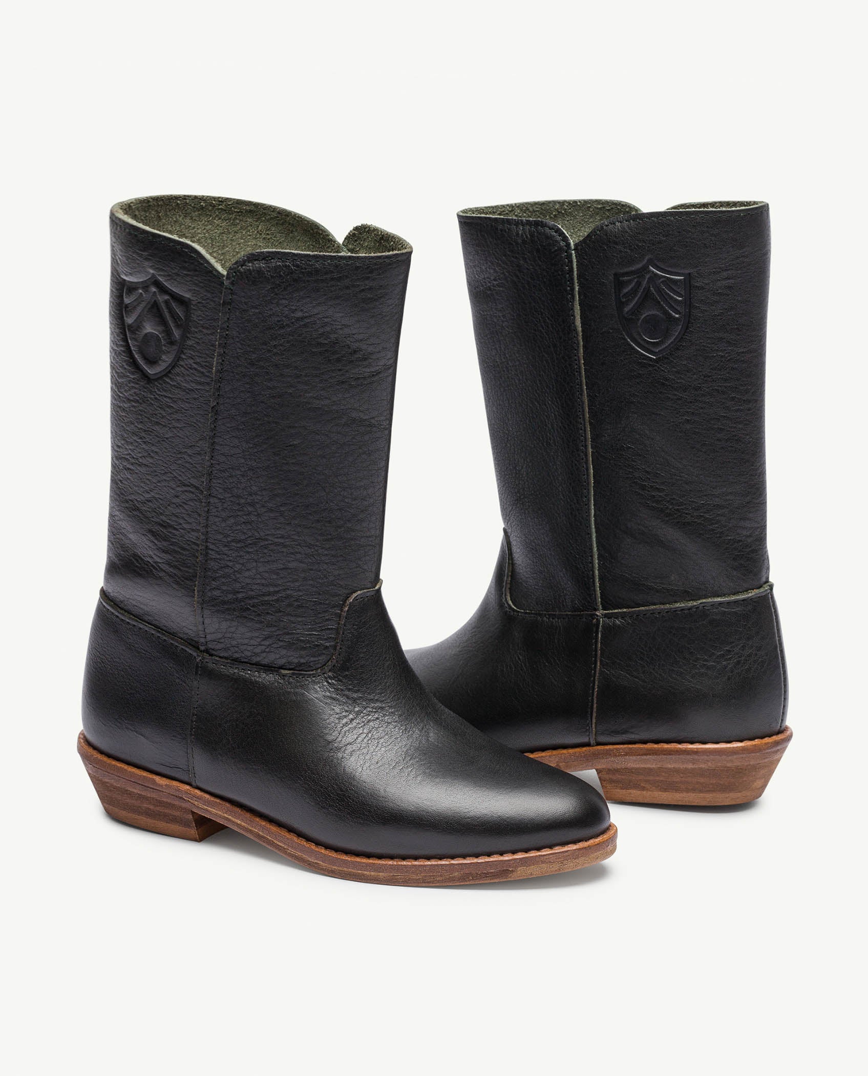 Boys & Girls Black Leather Shoes