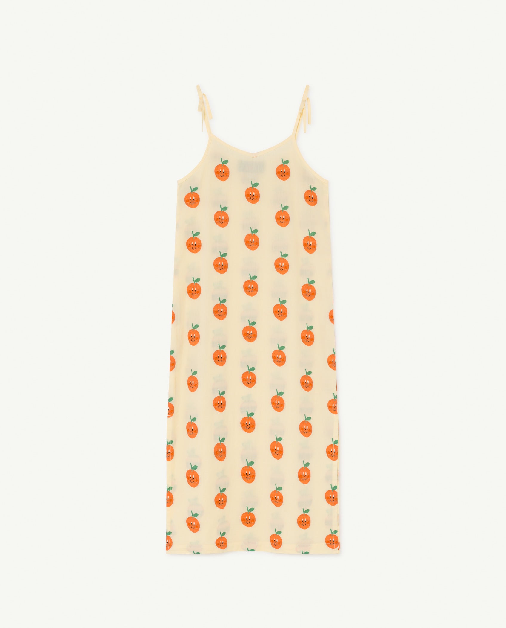 Girls Light Yellow Fruit Cotton Dress