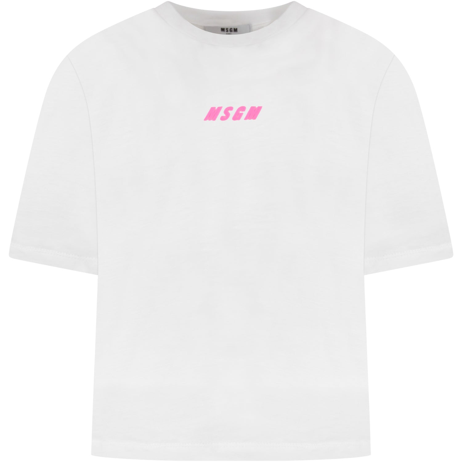 Girls White Logo Cotton T-Shirt