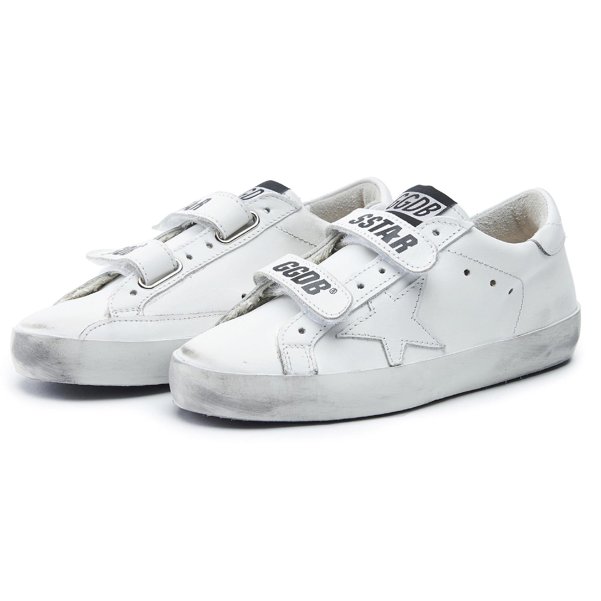 Baby Boys & Girls White Star Leather Shoes