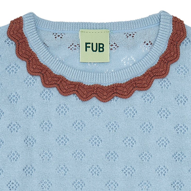 Girls Light Blue Cotton T-Shirt
