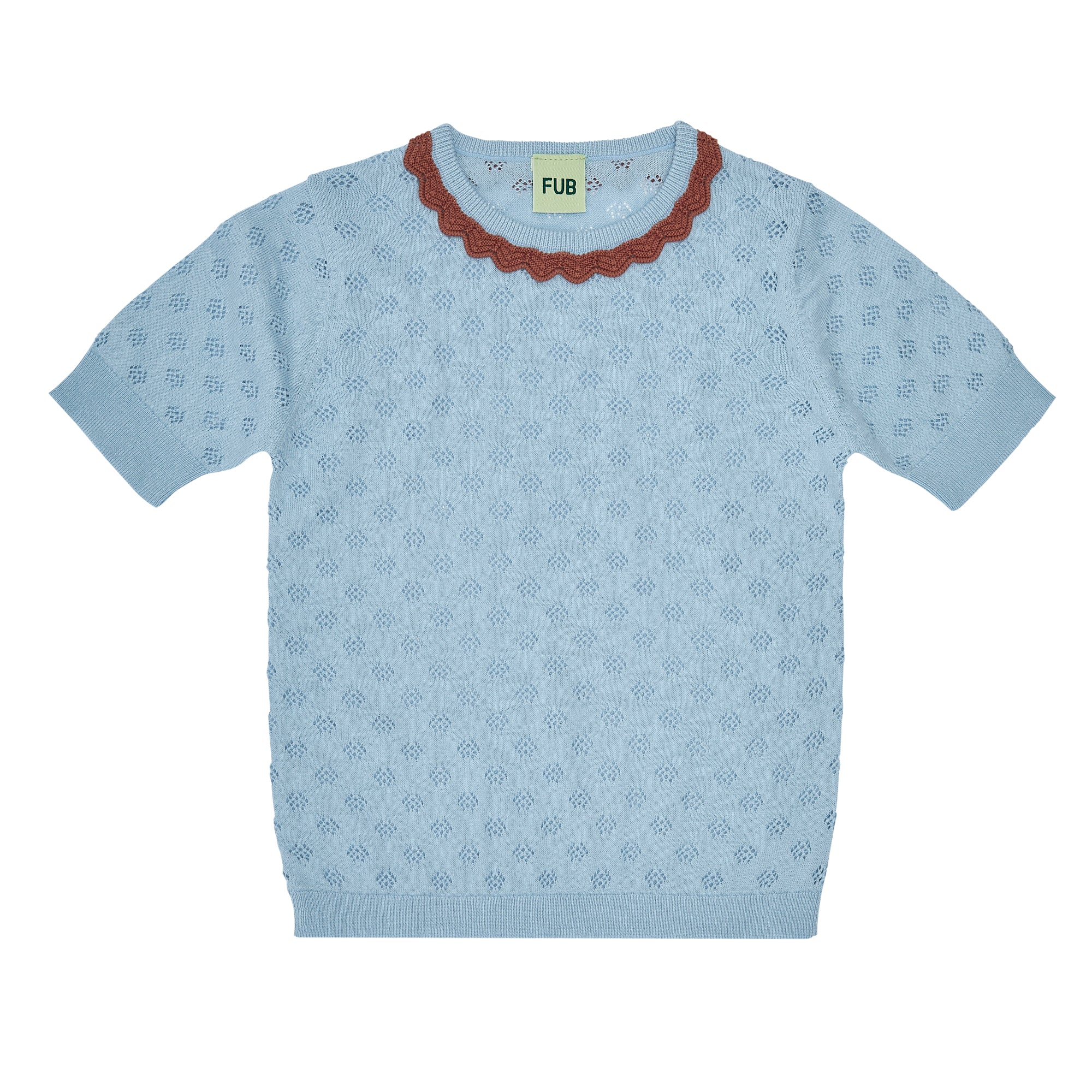Girls Light Blue Cotton T-Shirt