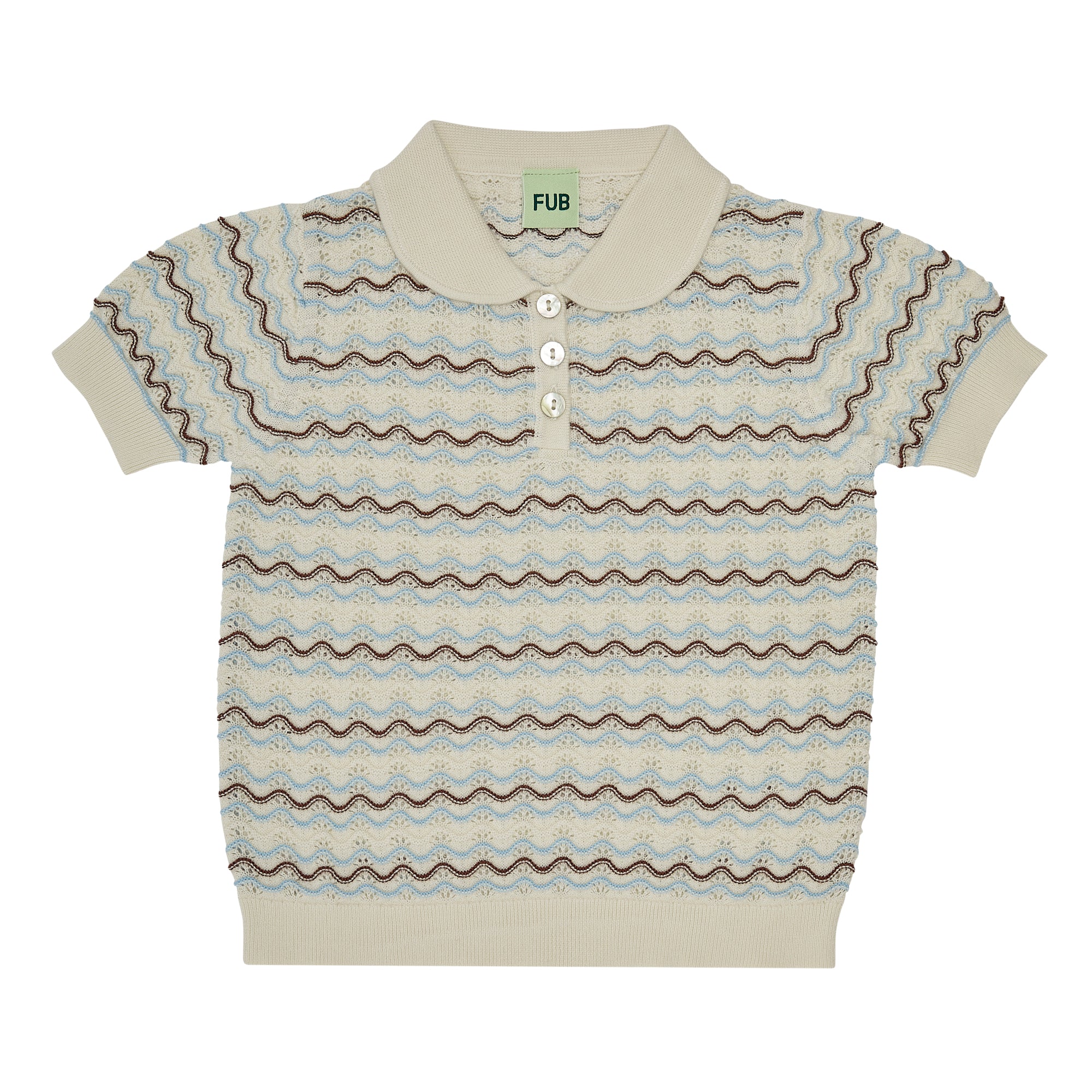 Girls Light Blue Stripes Cotton Polo Shirt