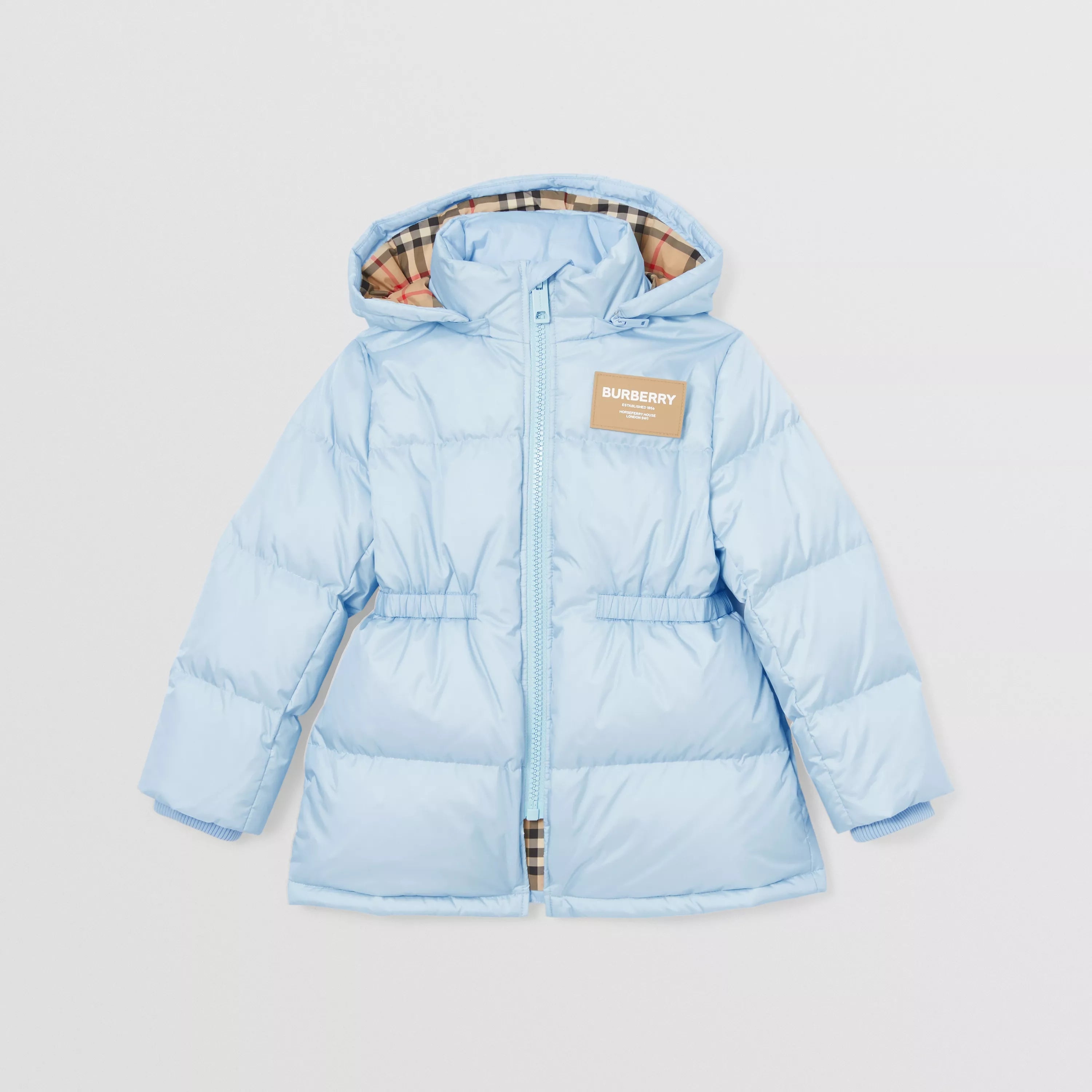 Girls Light Blue Padded Down Jacket
