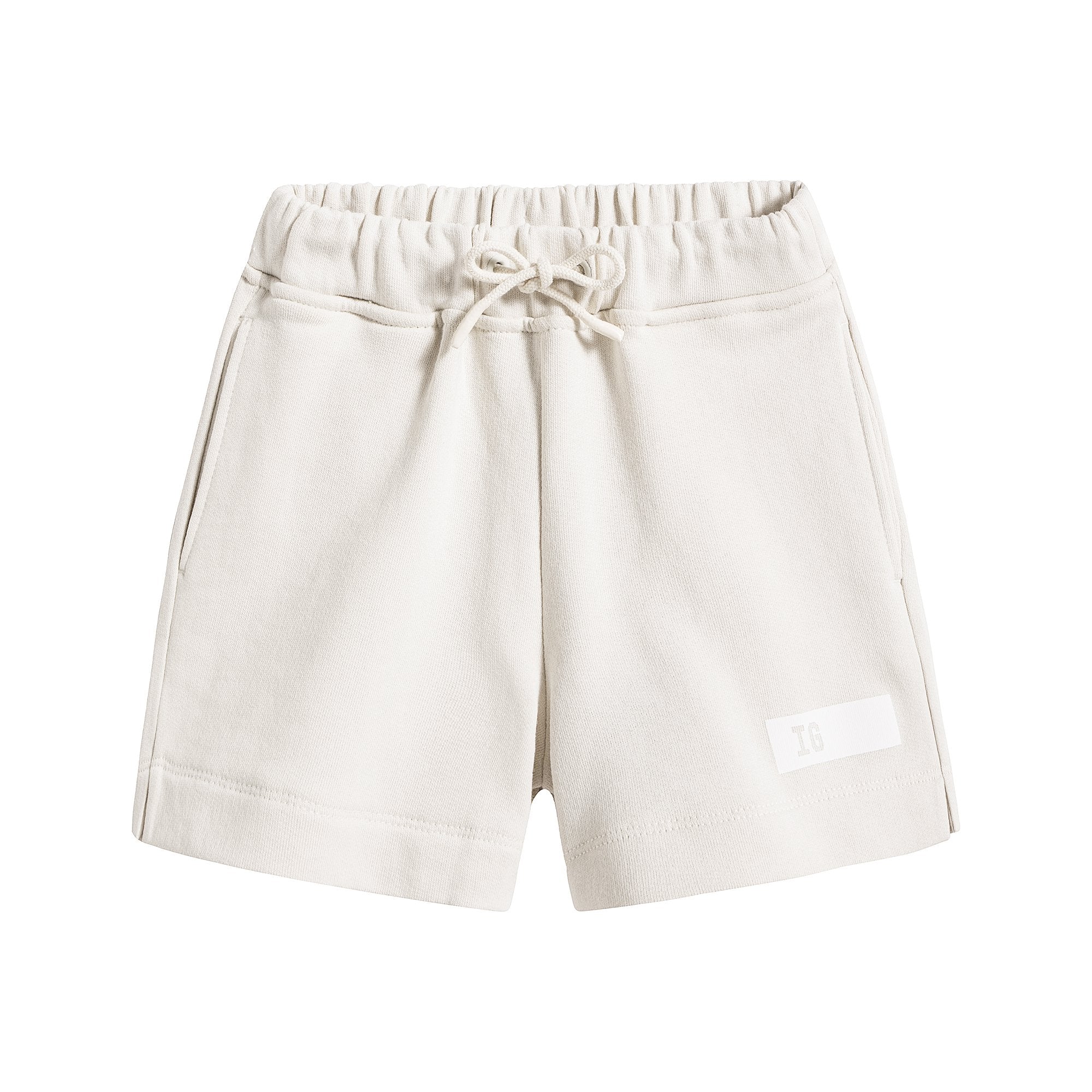 Girls White Cotton Shorts