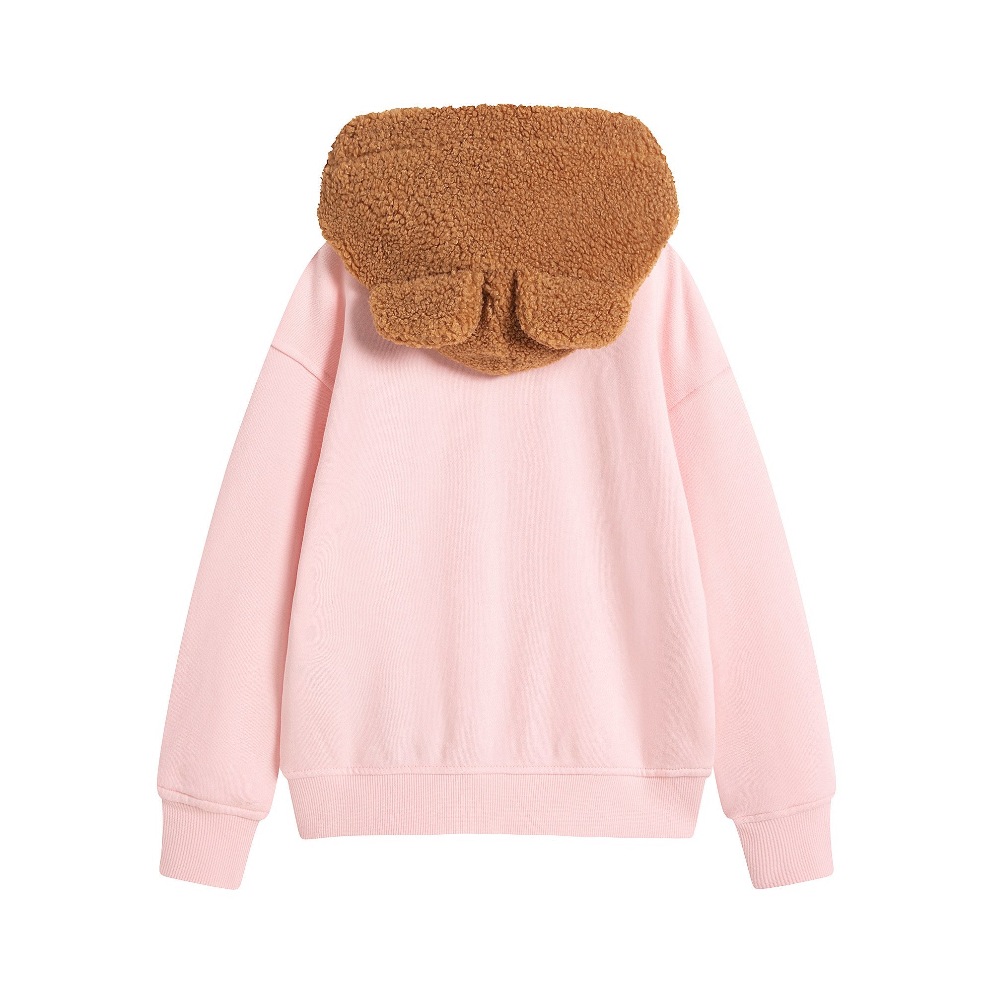 Girls Pink Logo Hooded Zip-Up Top