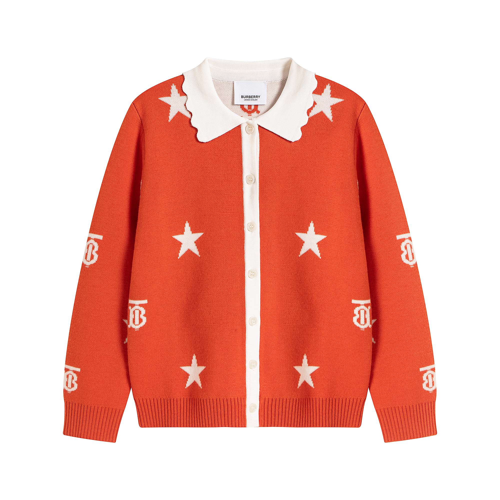 Girls Red Logo Wool Cardigan