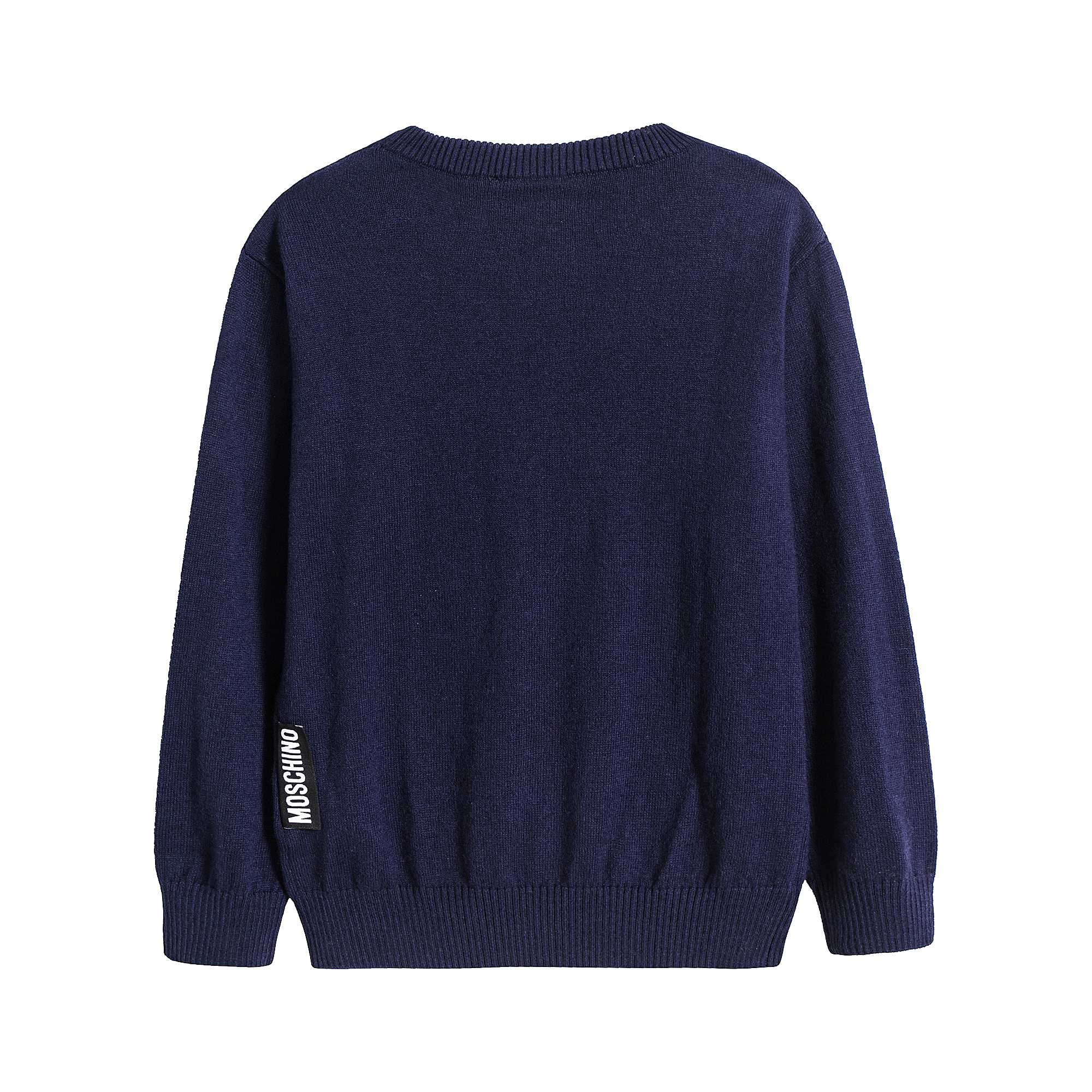 Girls Navy Teddy Bear Jumper