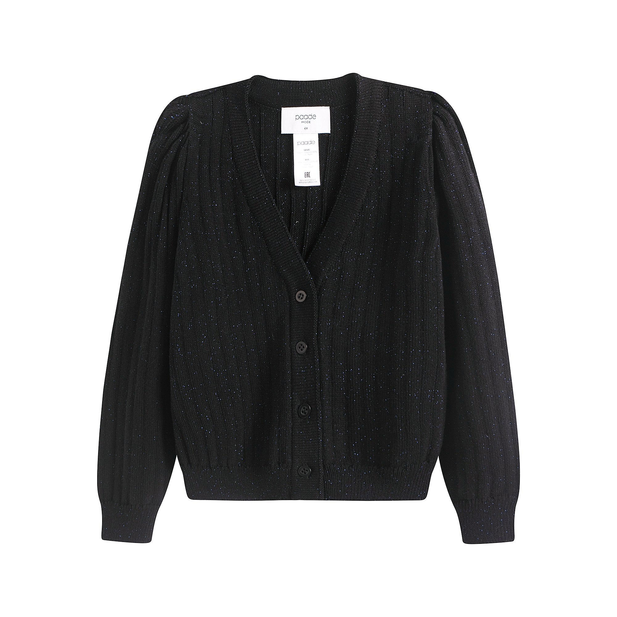 Girls Black Cotton Cardigan