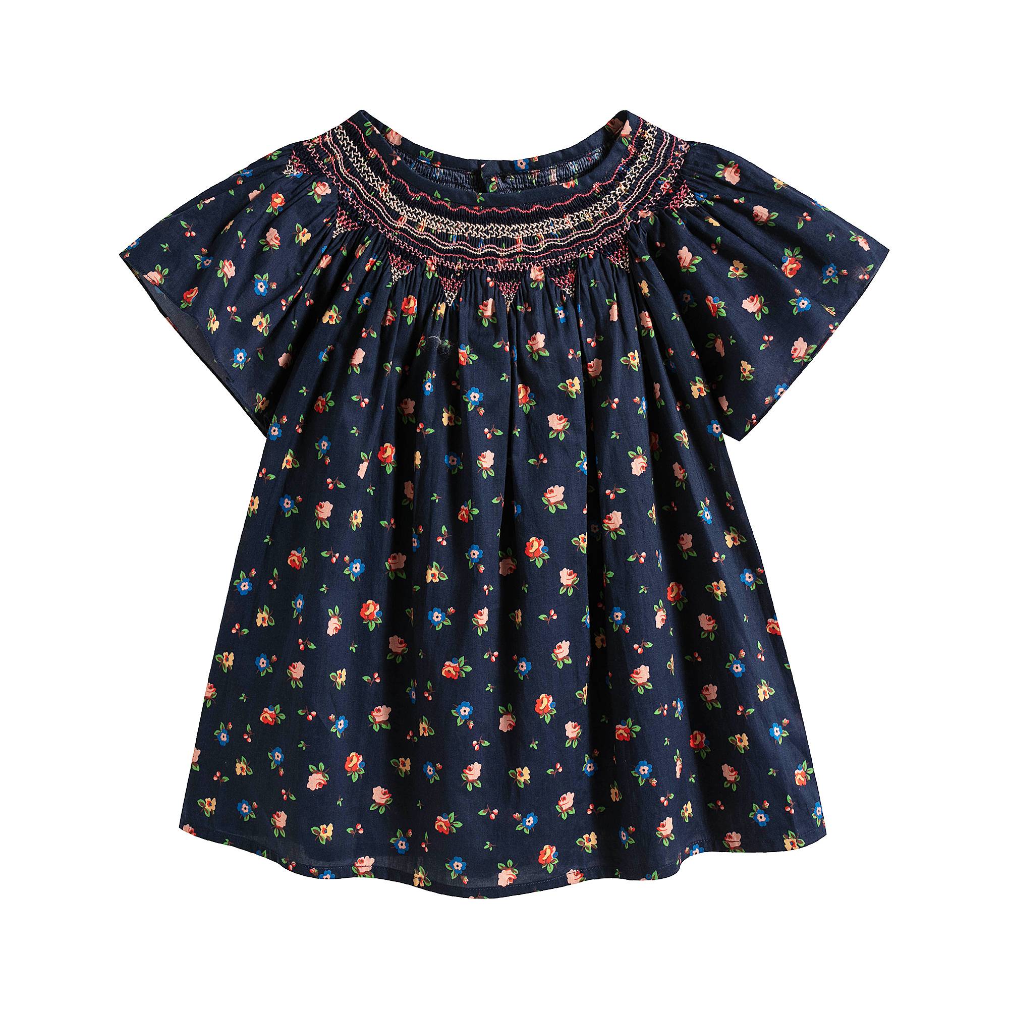 Girls Navy Printing Cotton Top