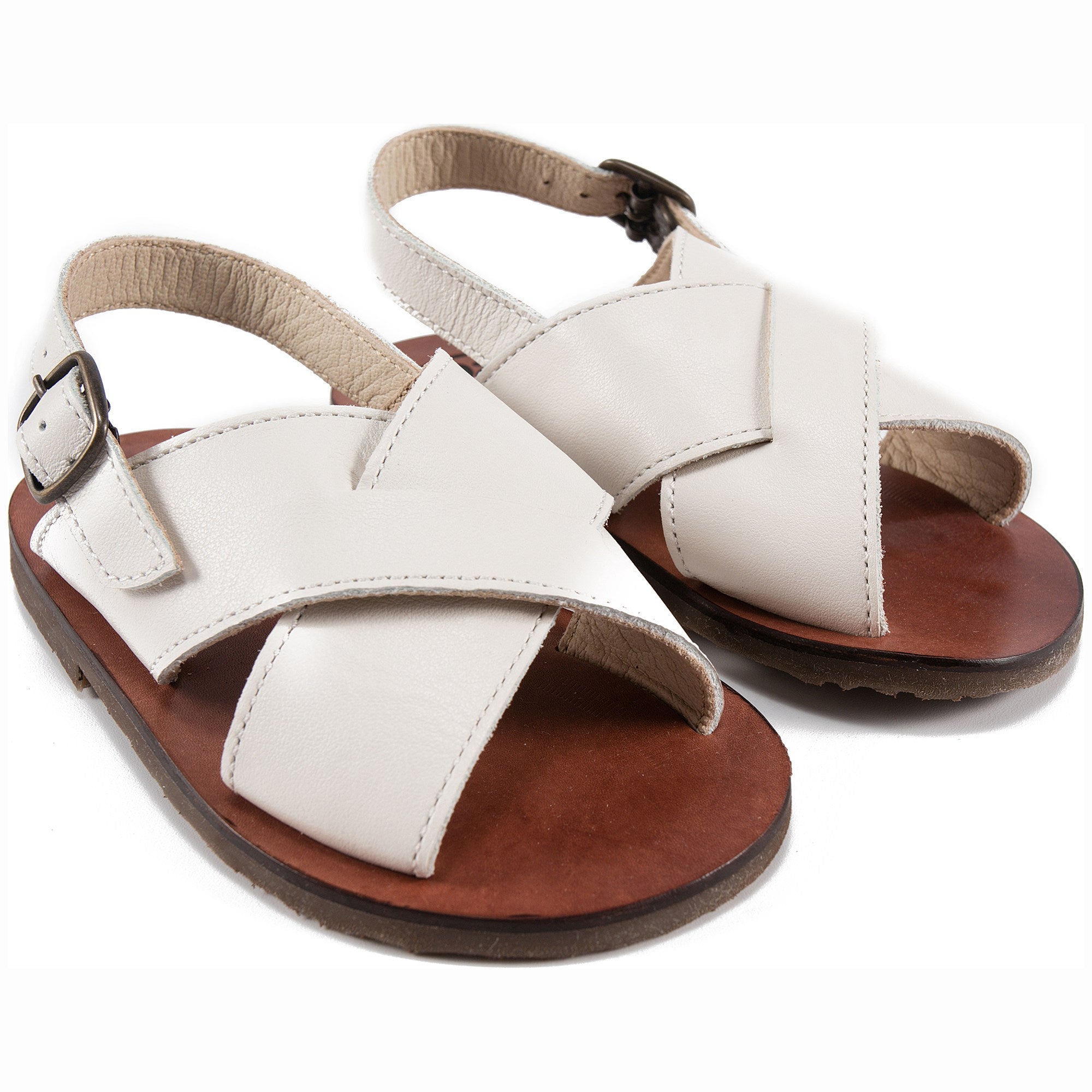 Girls White Leather sandals