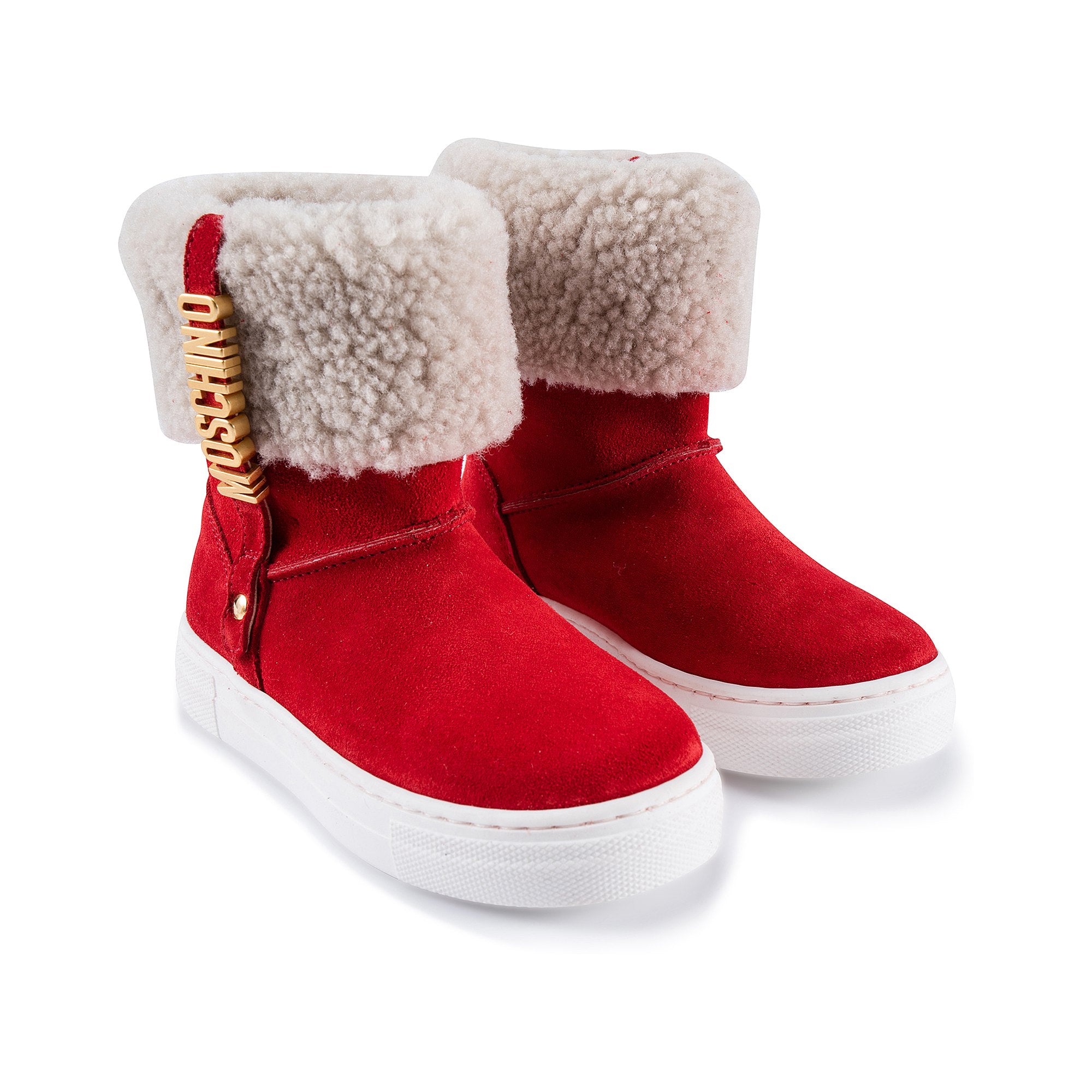 Girls Red Fur Boots