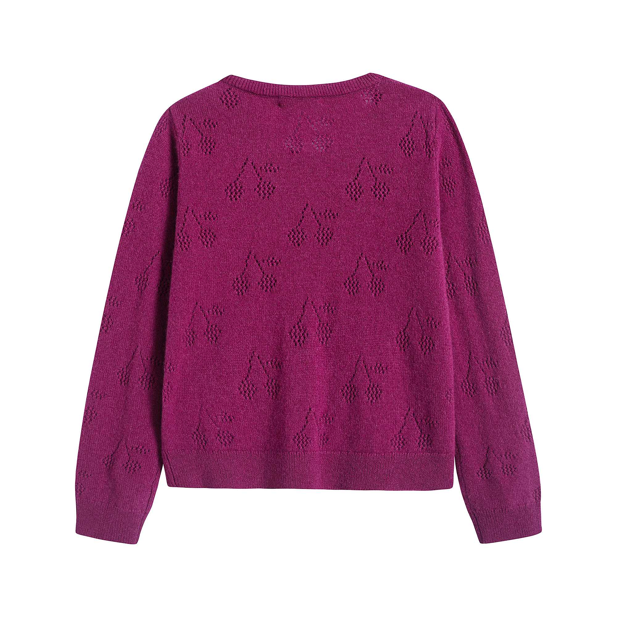 Girls Fuschia Logo Cashmere Cardigan