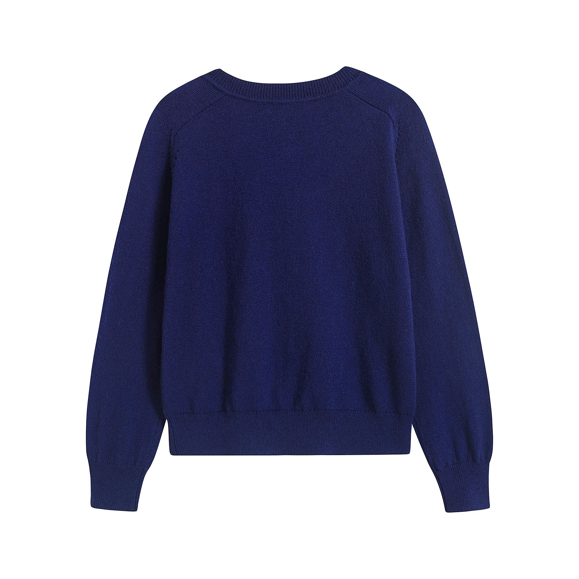 Girls Blue Logo Wool Cardigan