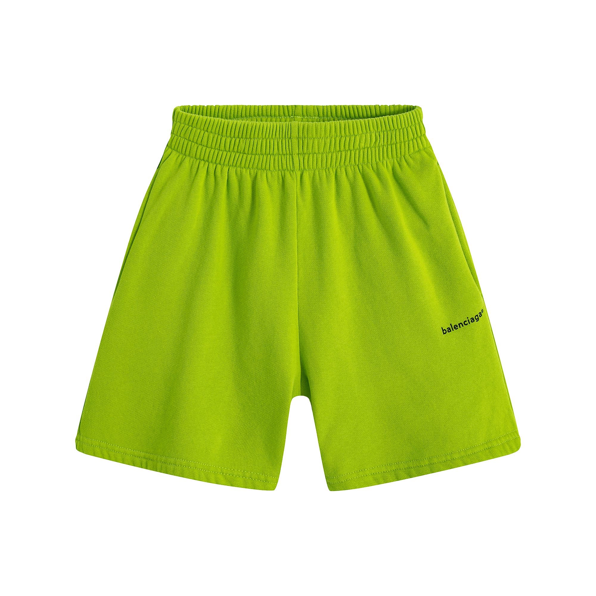 Girls Green Logo Cotton Shorts
