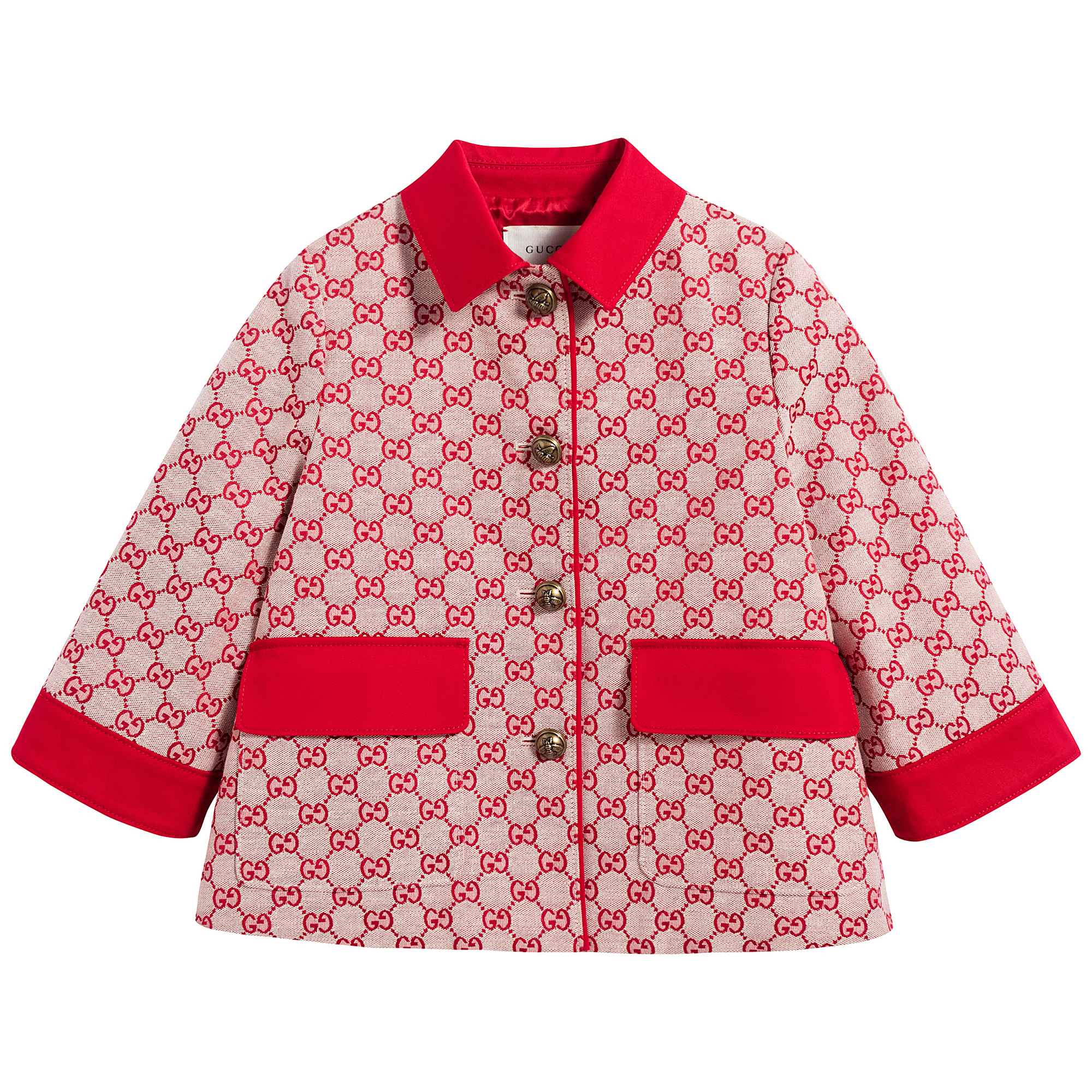 Girls Red GG Logo Coat