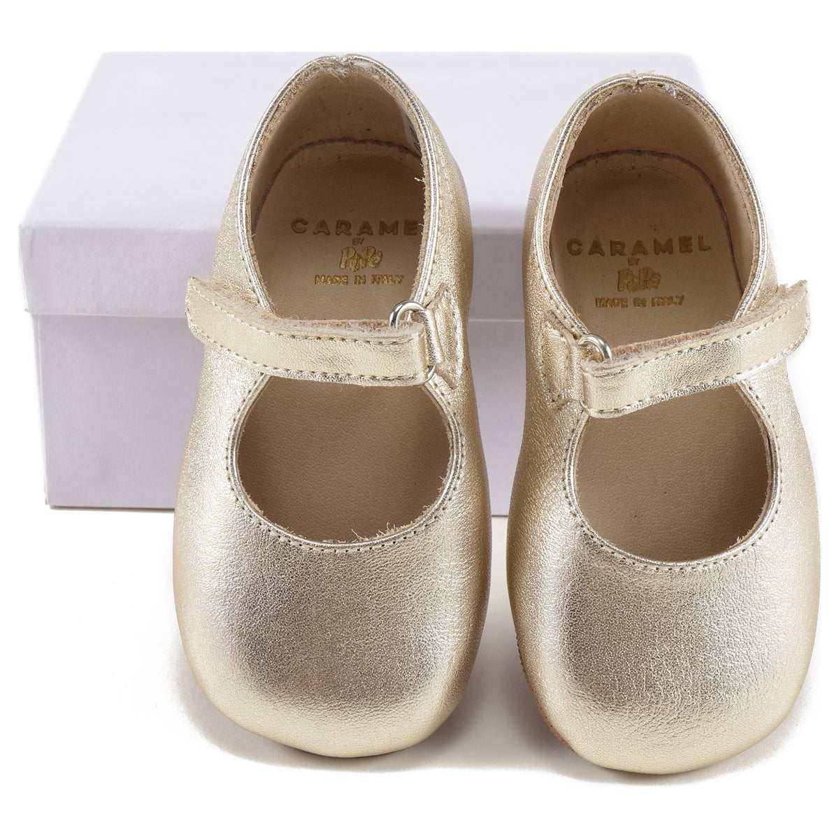 Chaussures en cuir doré pour filles