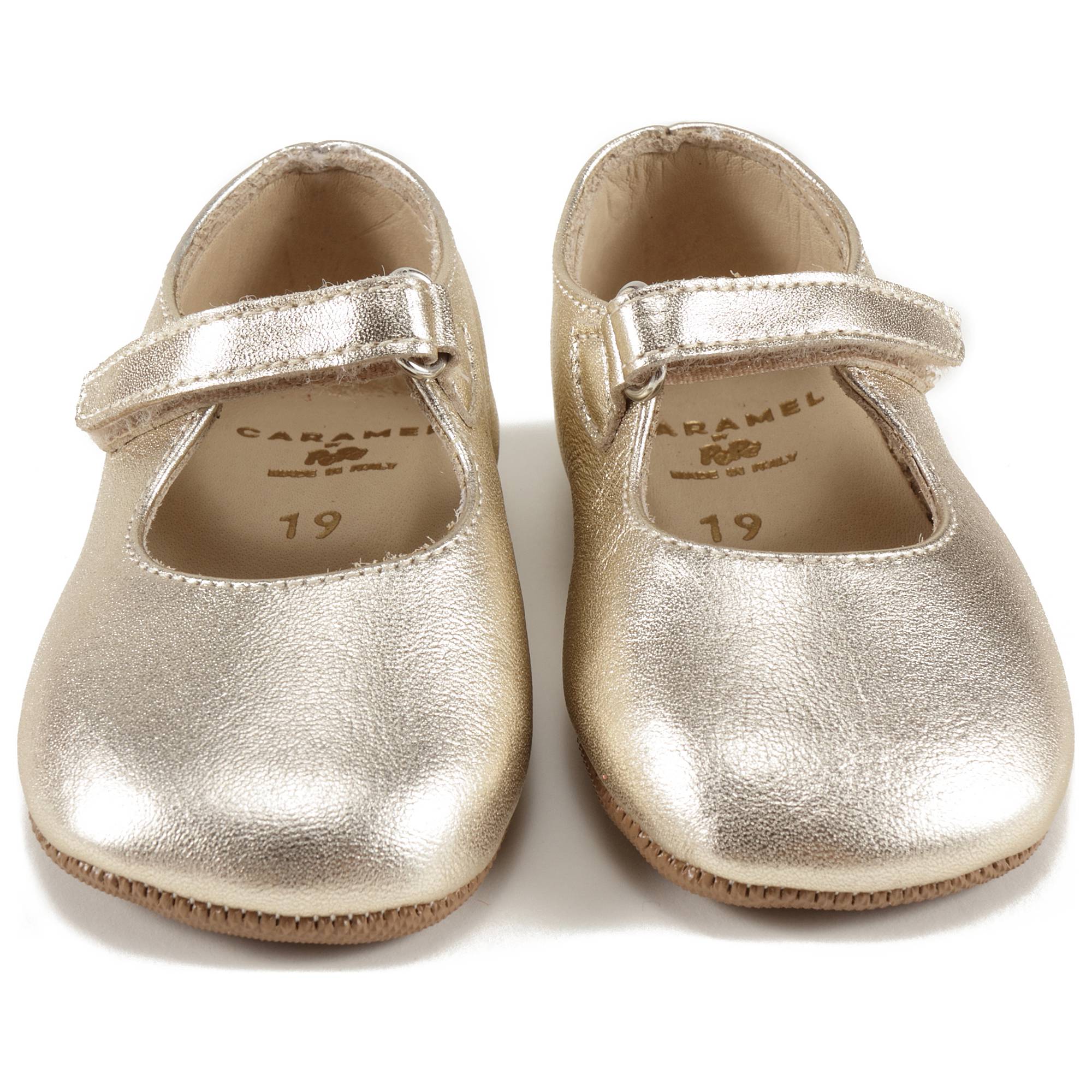 Girls Gold Leather Shoes