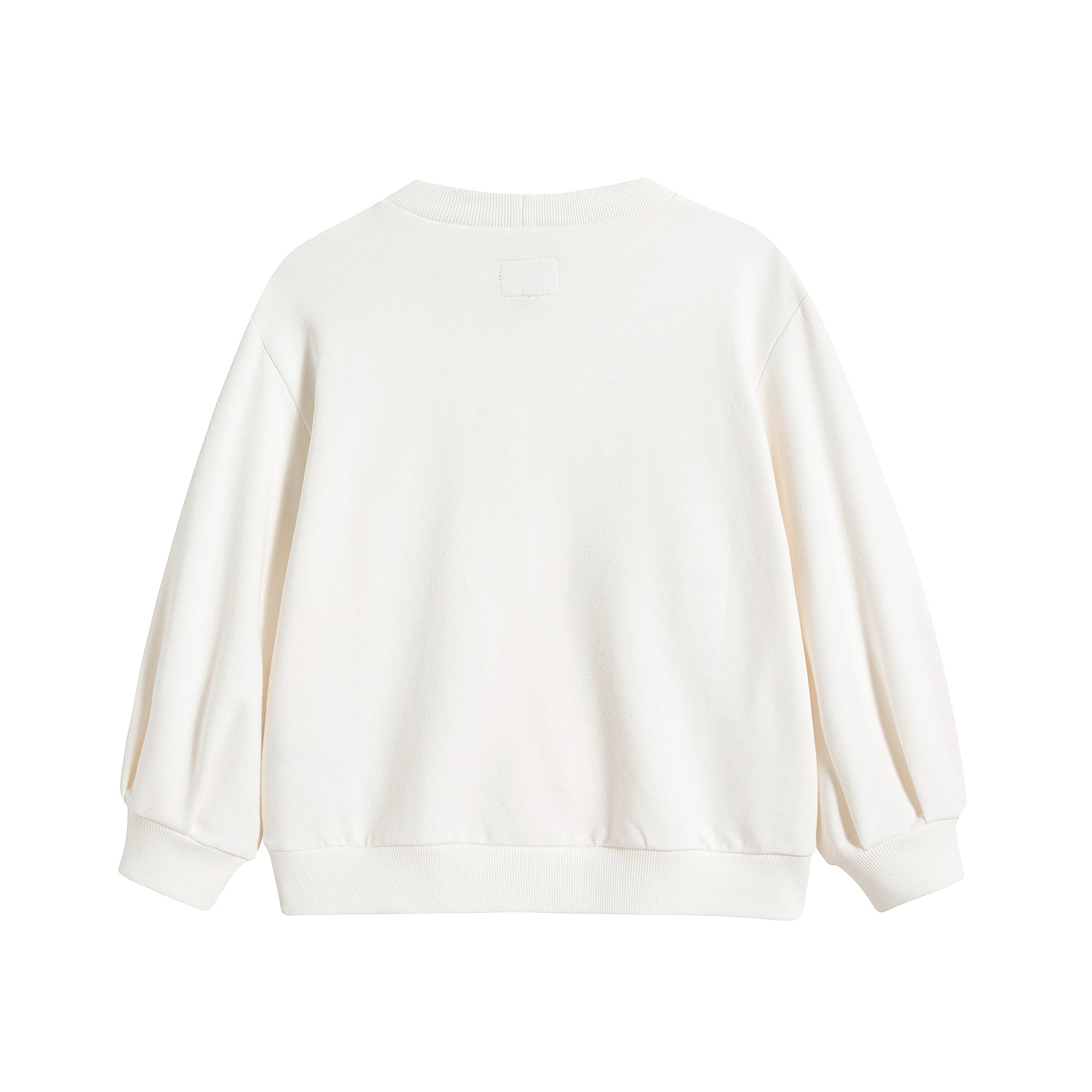 Girls White Cotton Sweatshirt