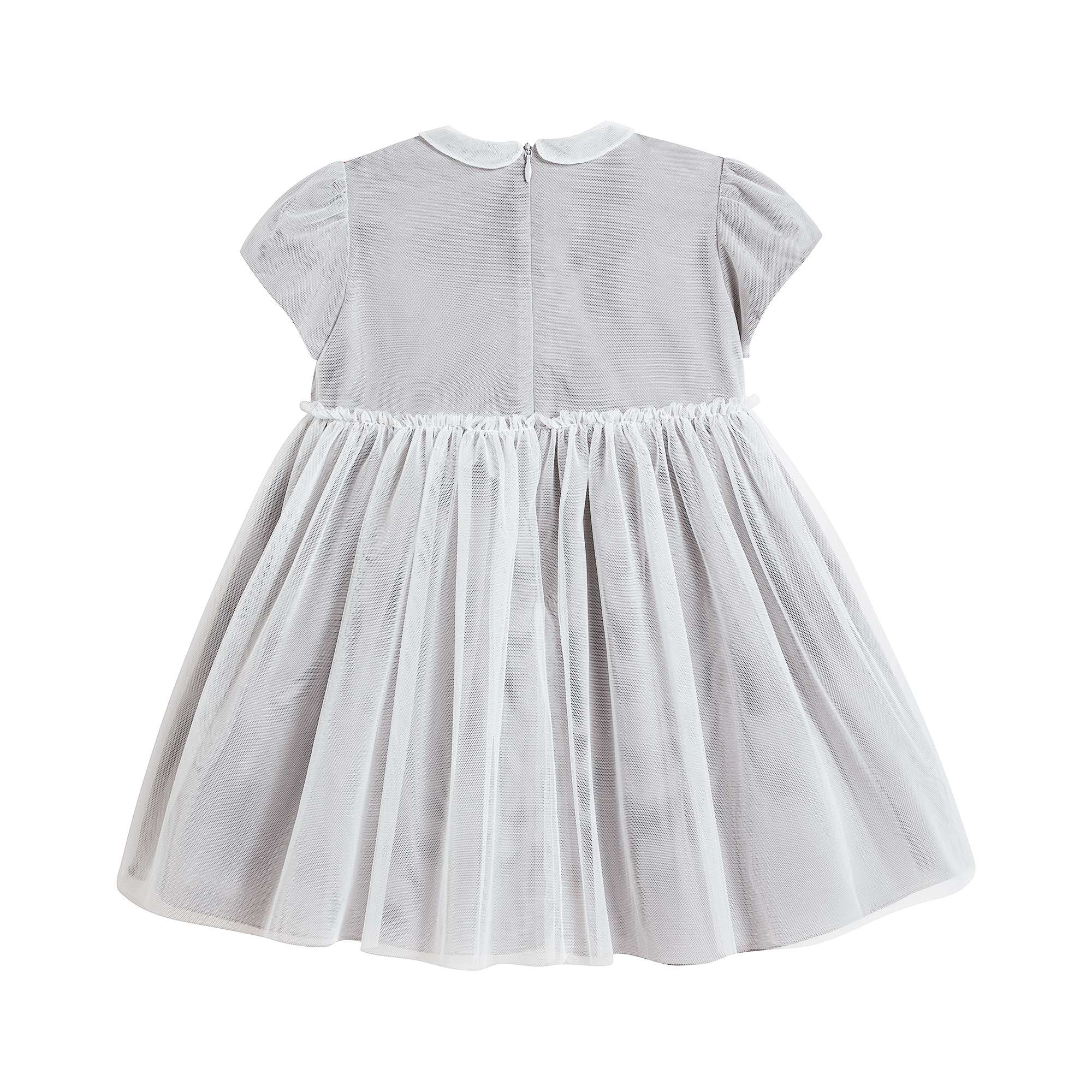 Baby Girls Grey Embroidered Dress
