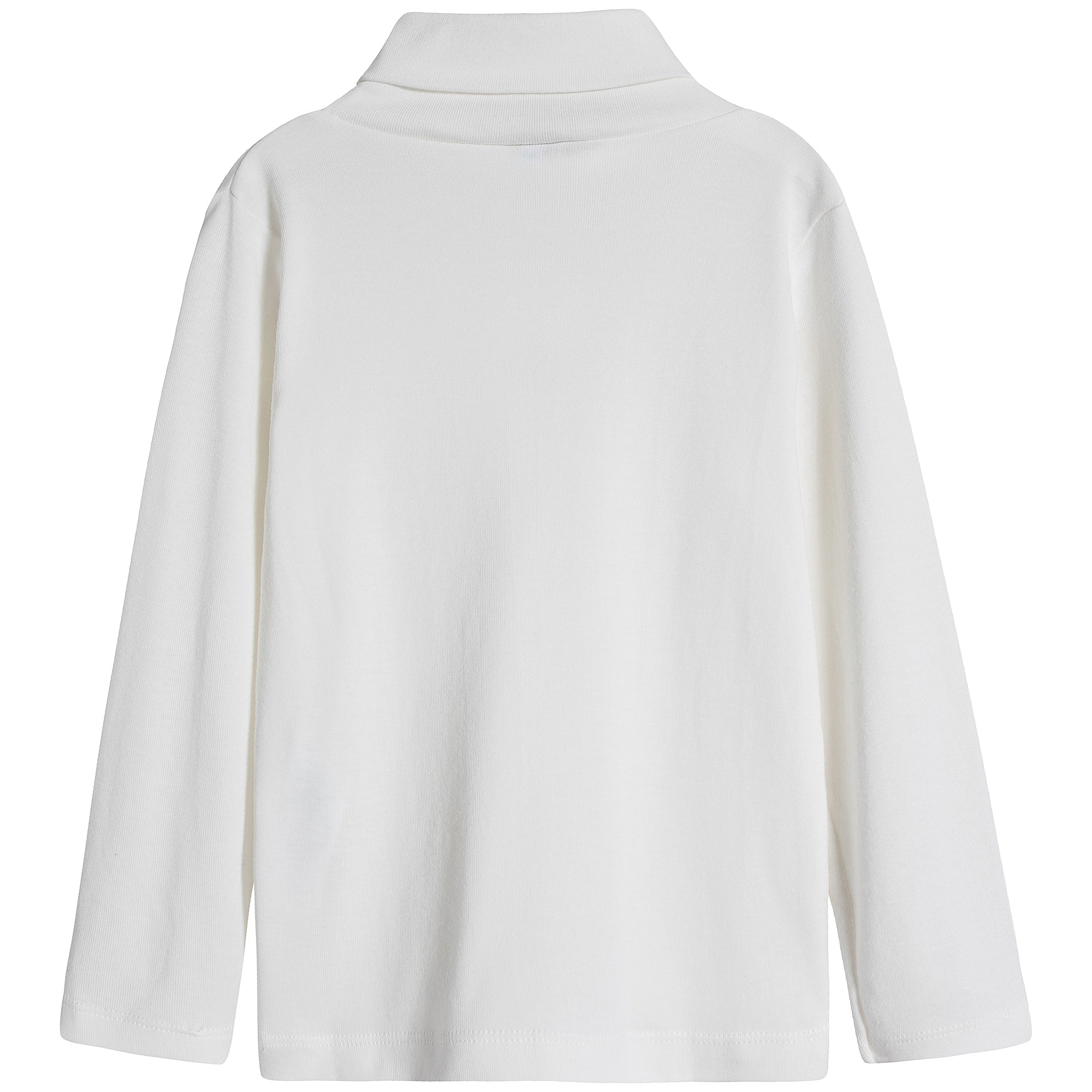 Girls White Cotton Turtleneck
