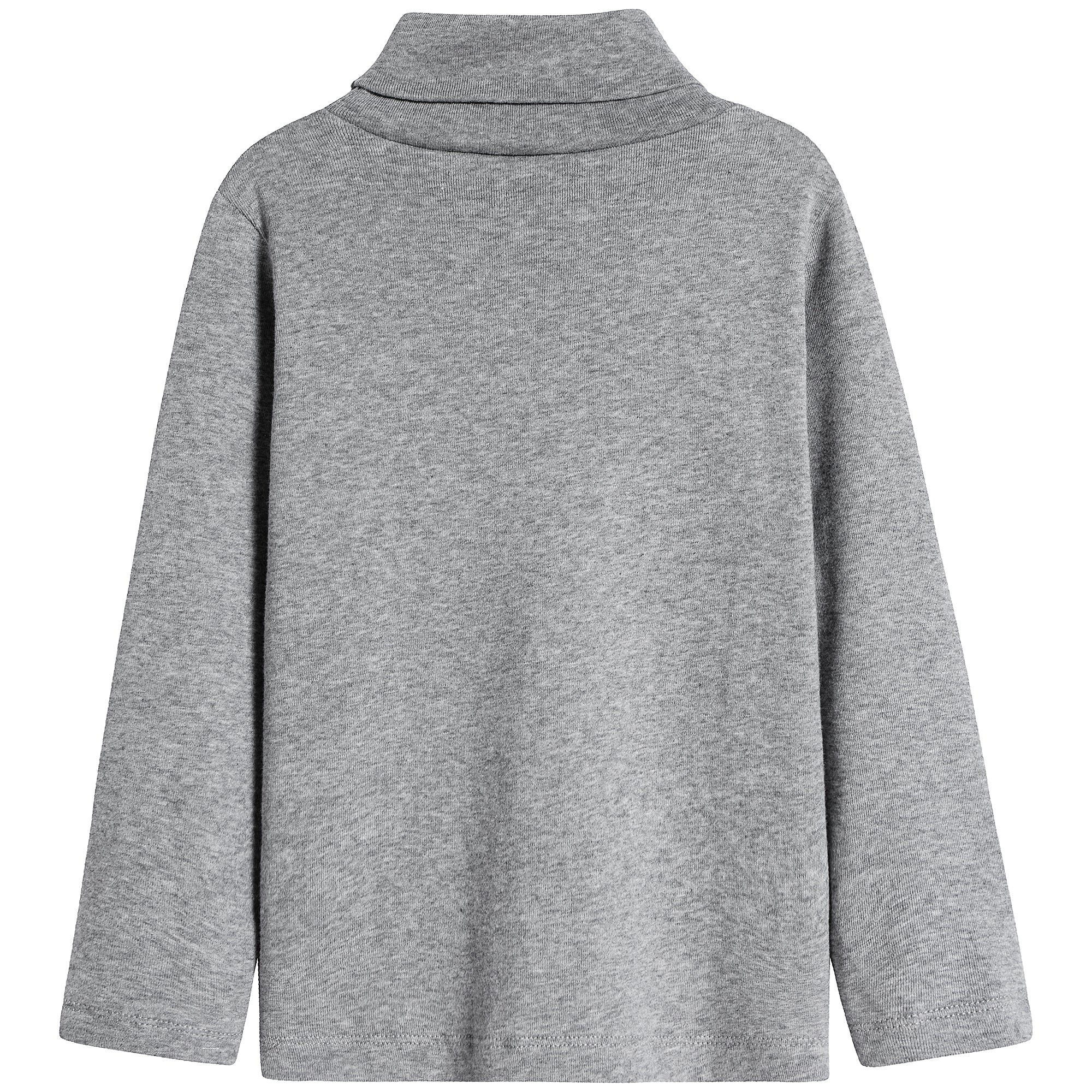 Girls Grey Cotton Turtleneck