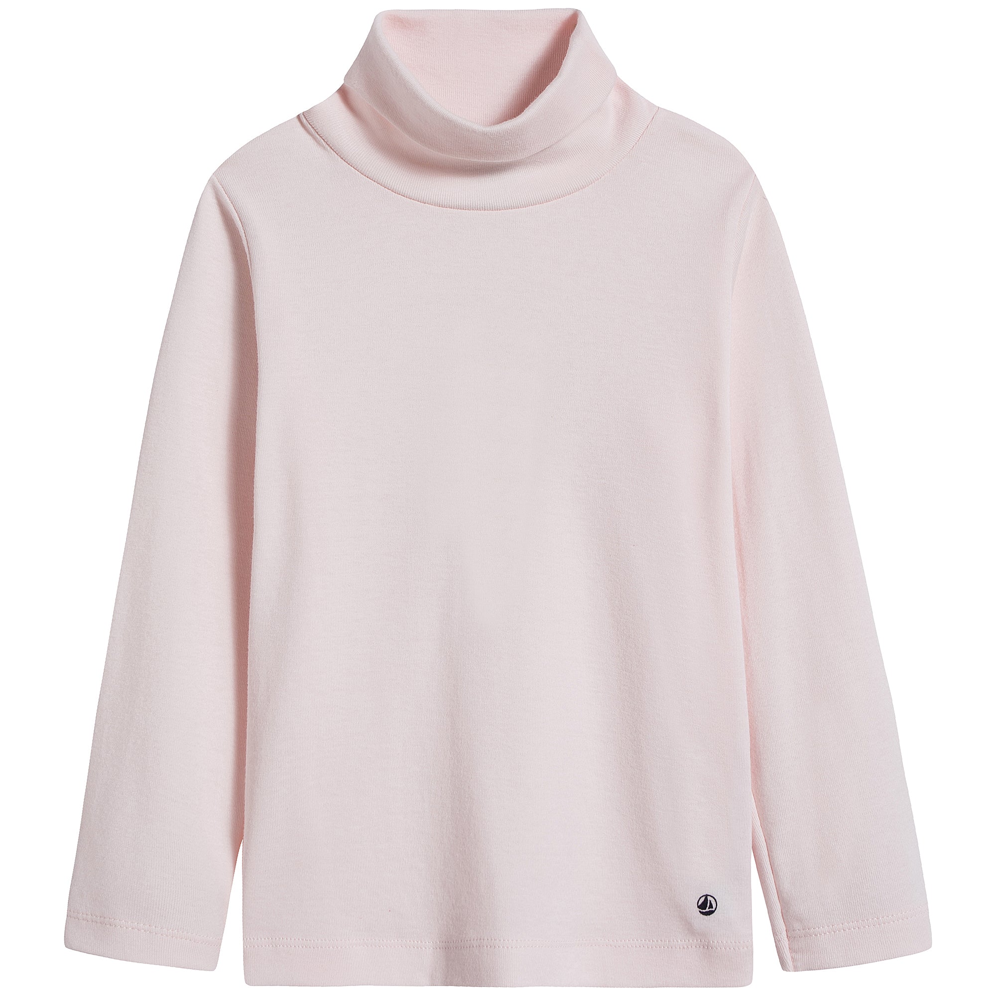 Girls Light Pink Cotton Turtleneck