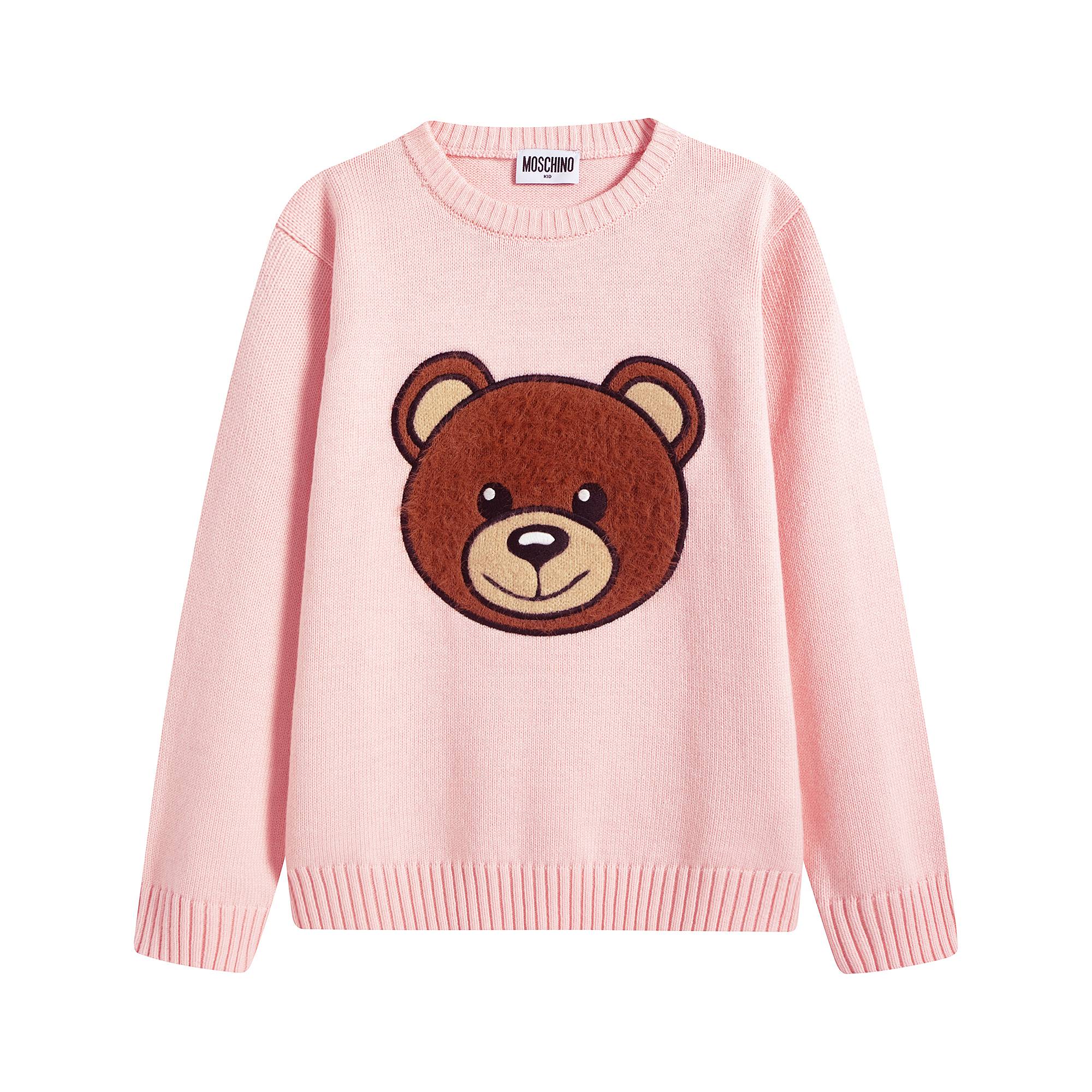 Girls Pink Logo Cotton Sweater