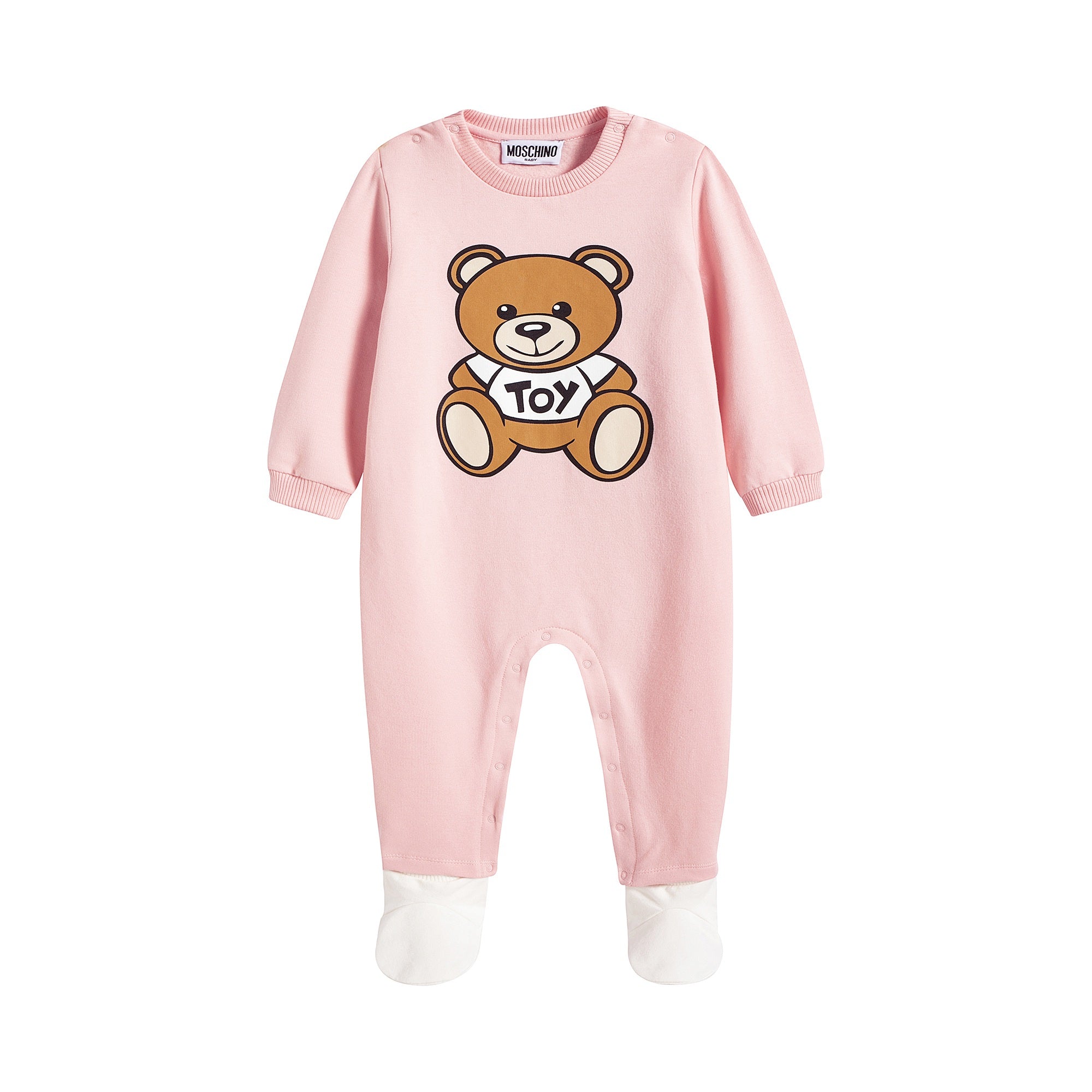 Baby Girls Pink Logo Cotton Babysuit