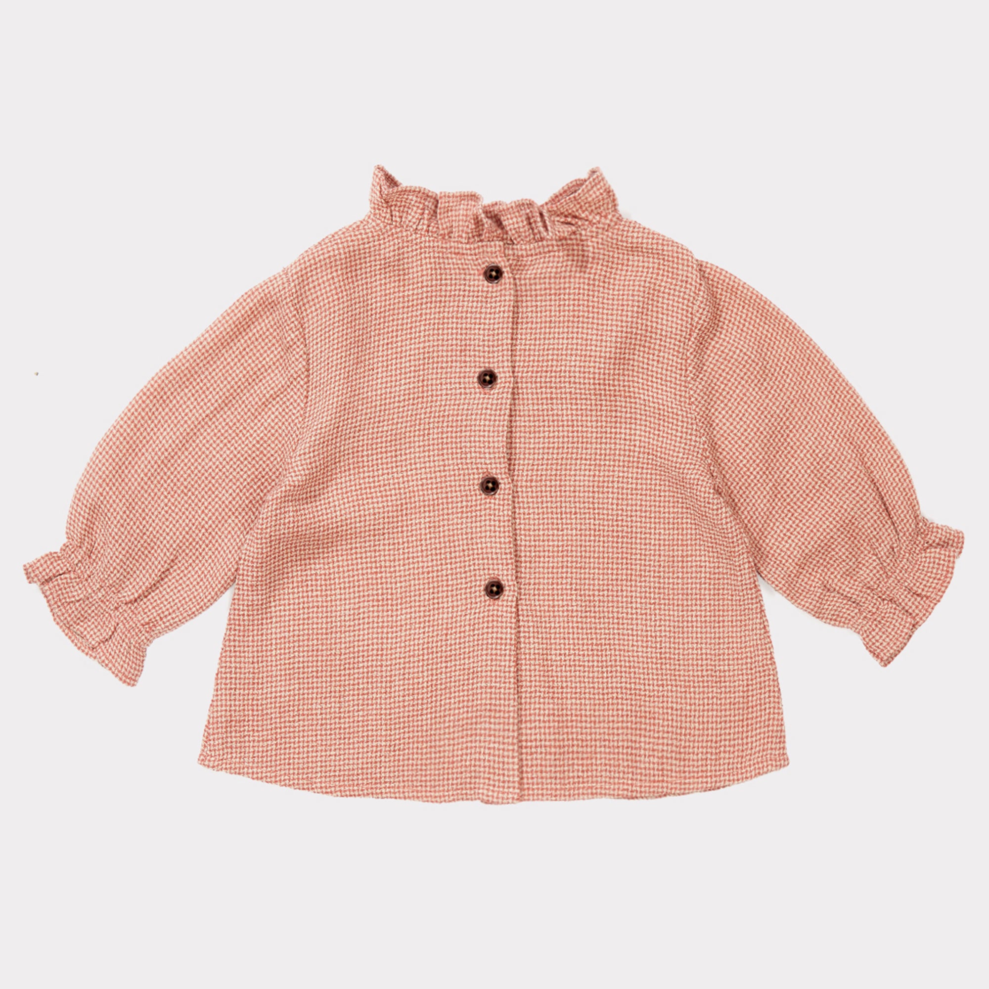 Baby Girls Peach Mirco Houndstooth Blouse