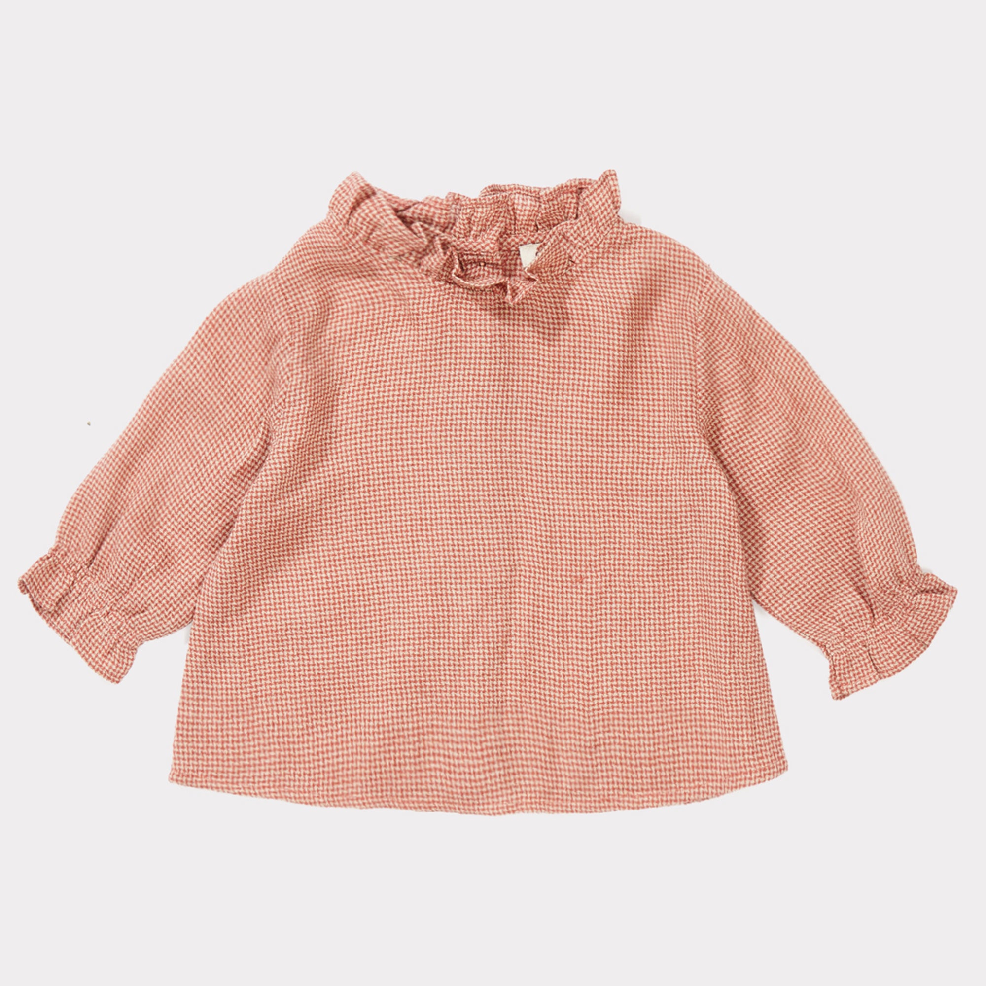 Baby Girls Peach Mirco Houndstooth Blouse