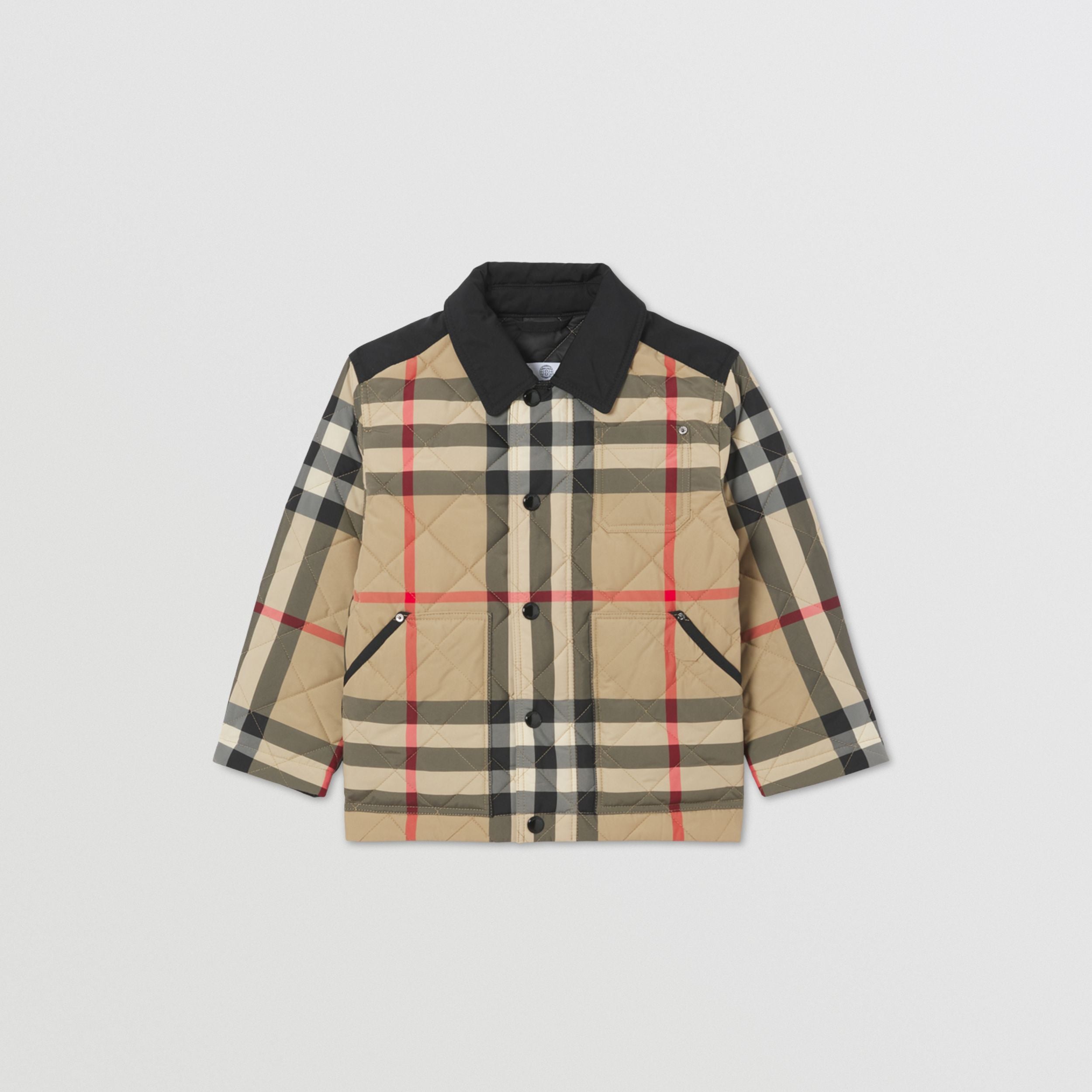 Boys & Girls Beige Check Padded Jacket