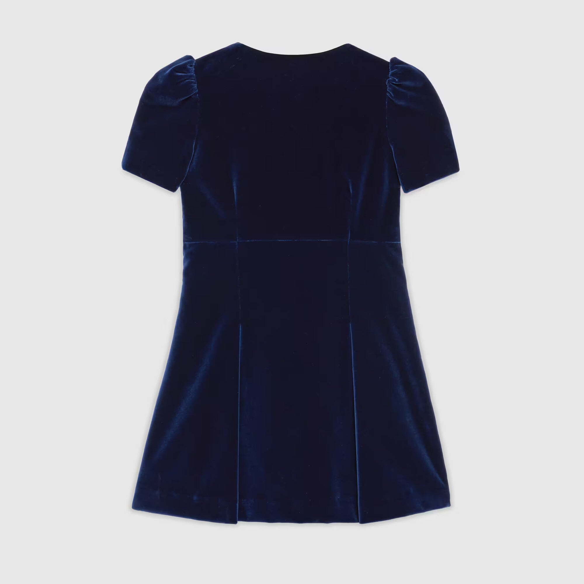 Girls Navy Velvet Dress