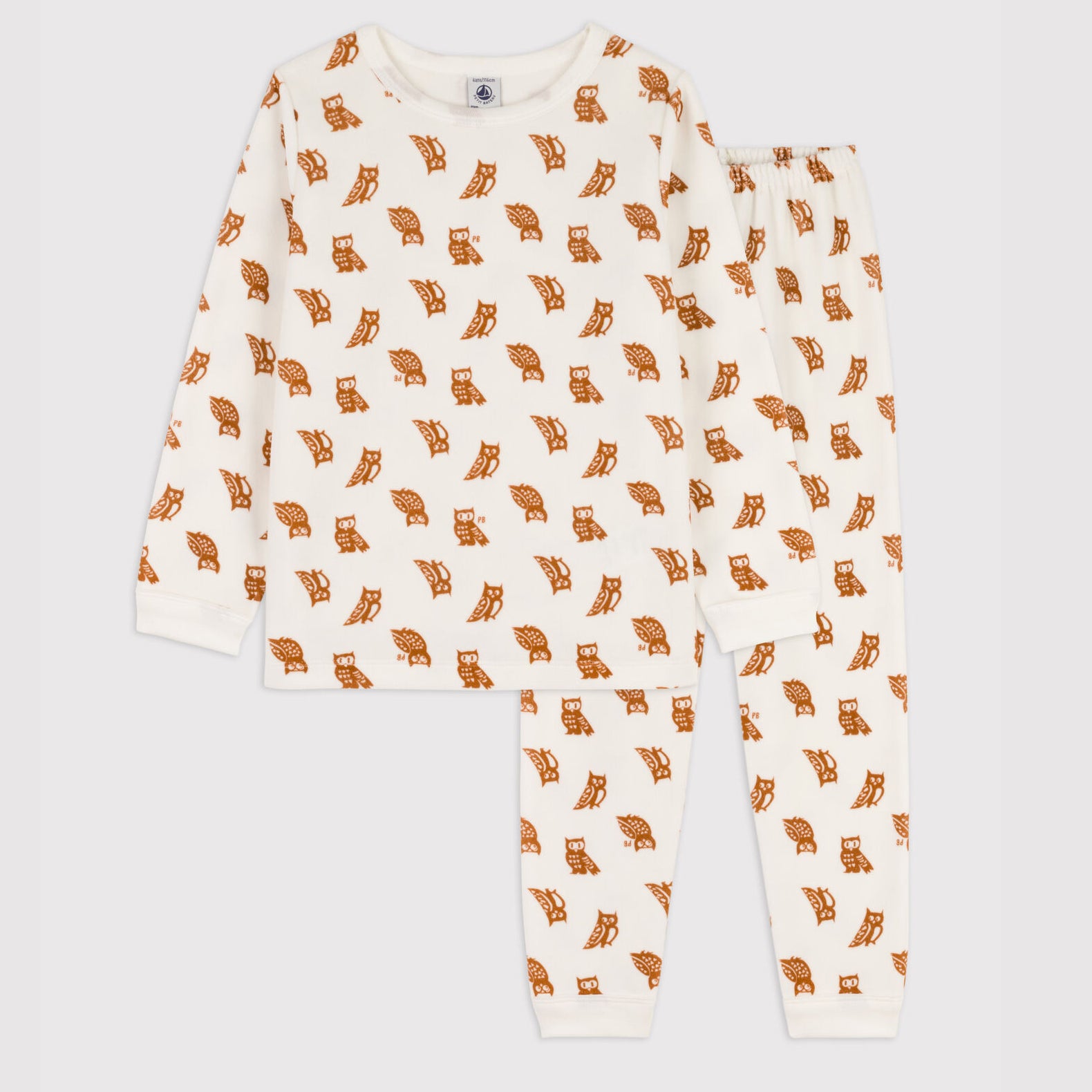 Girls White Printed Cotton Nightwear Set
