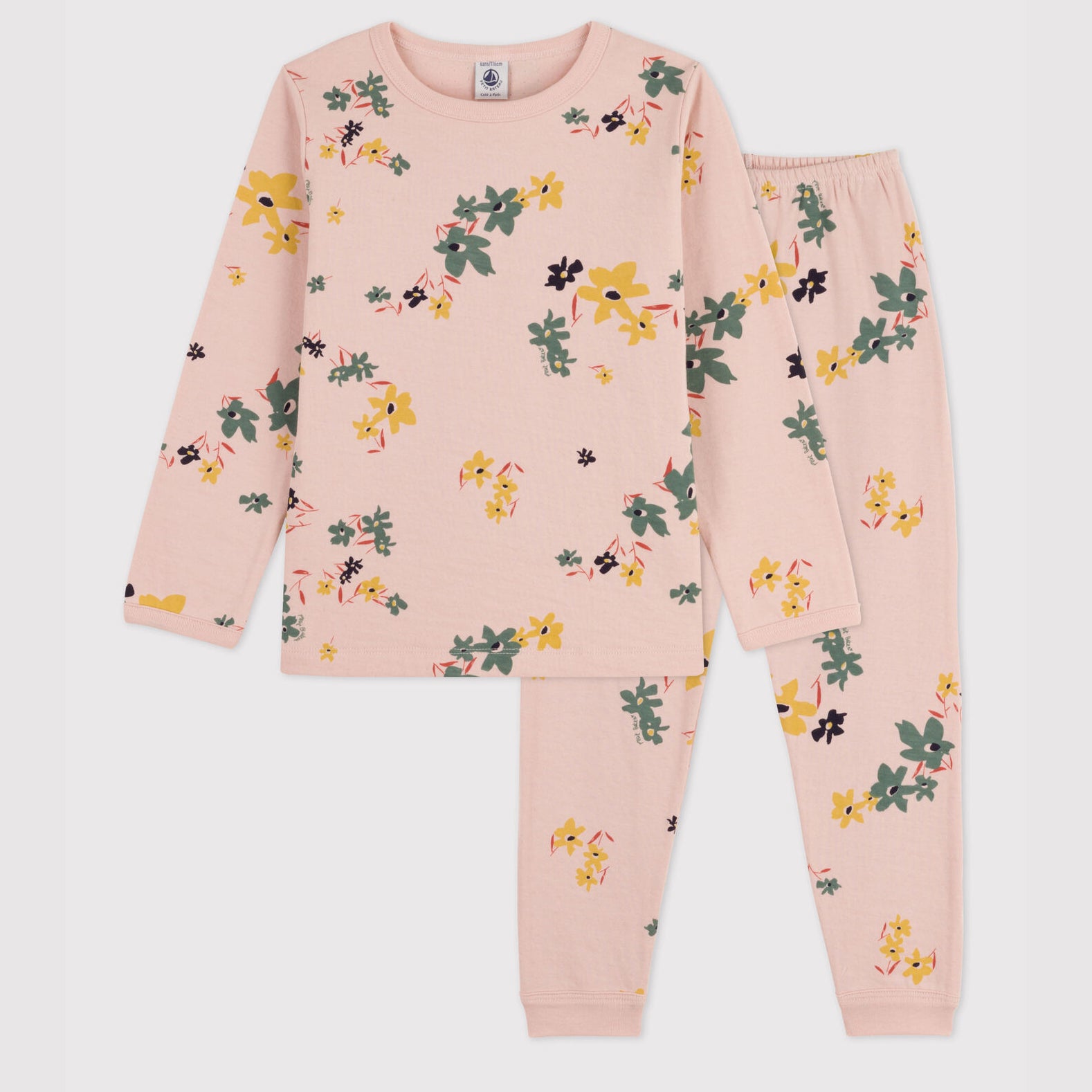 Girls Pink Printed Cotton Nightwear Set