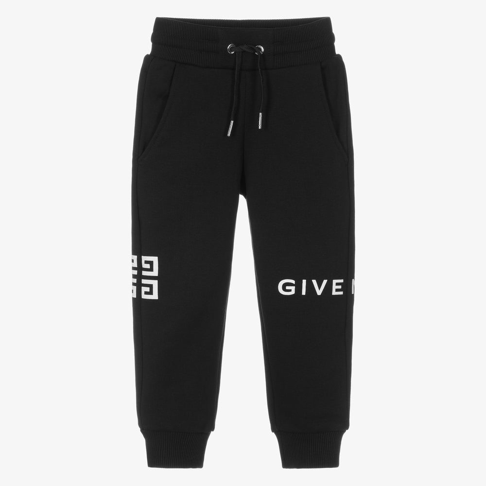 Girls Black Logo Cotton Trousers