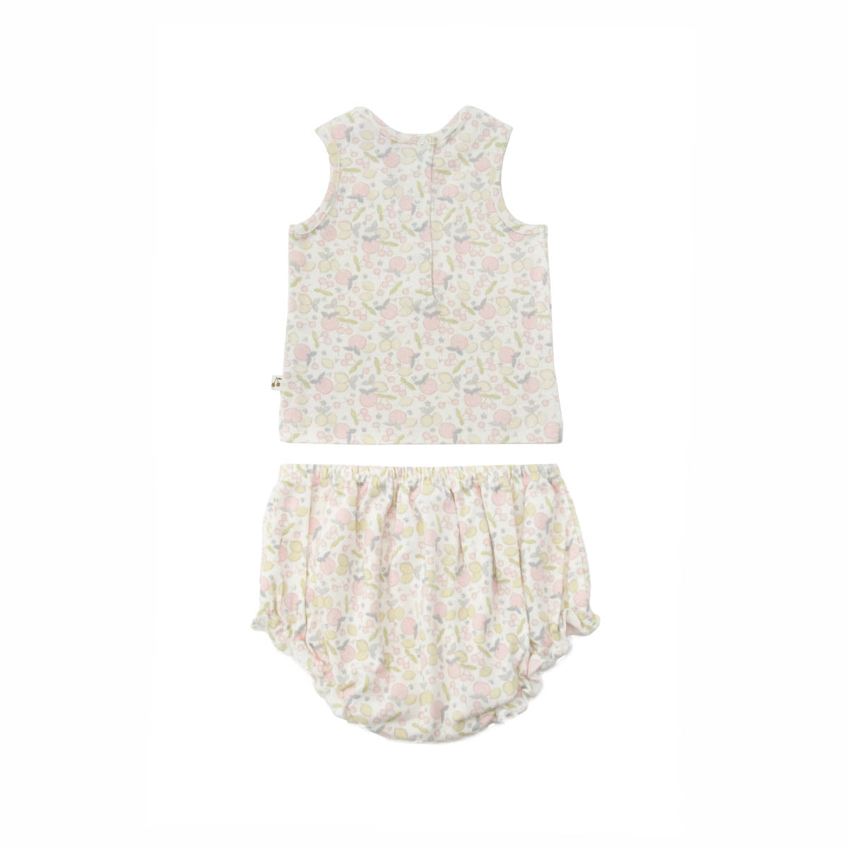 Baby Girls White Printed Cotton Set