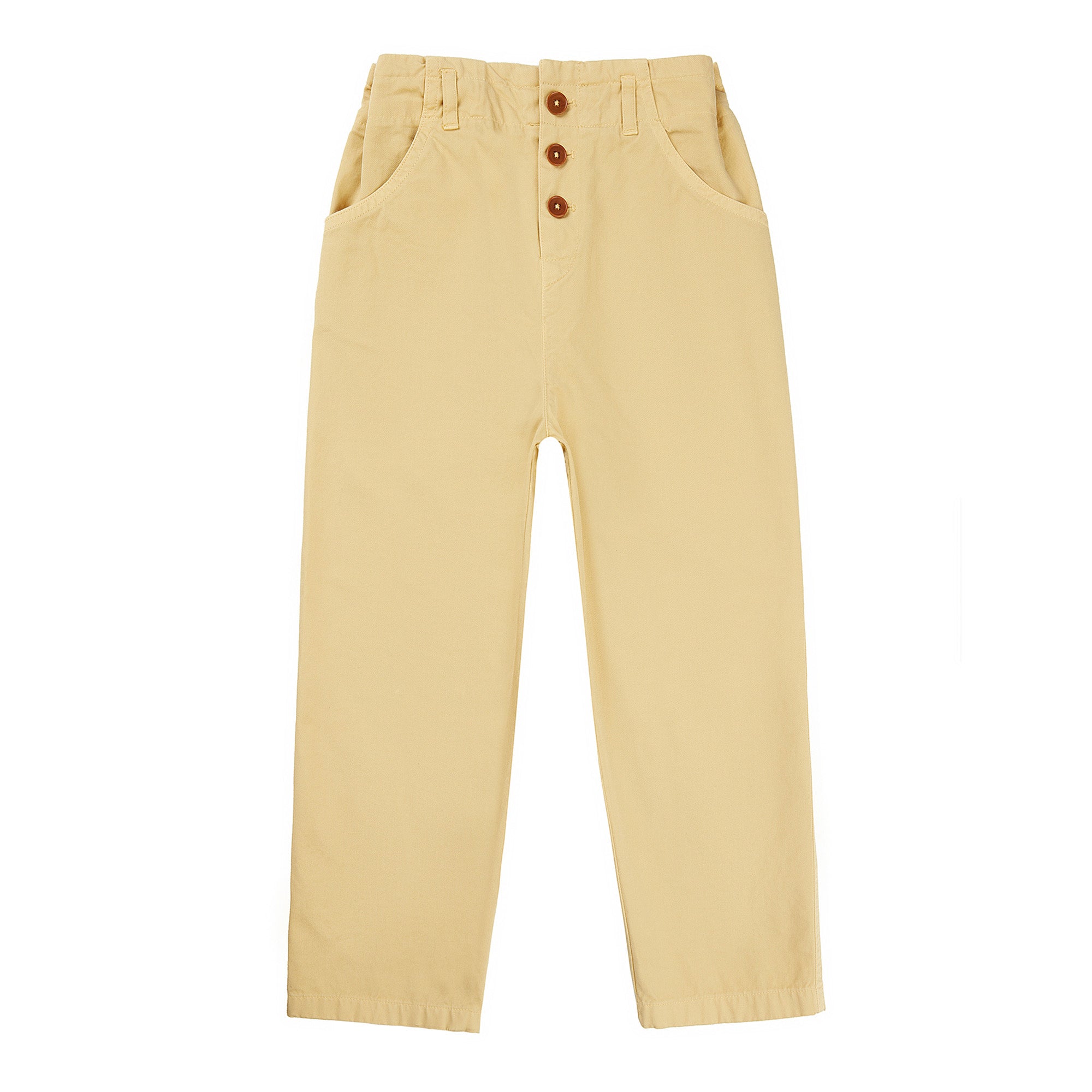 Girls Yellow Cotton Trousers